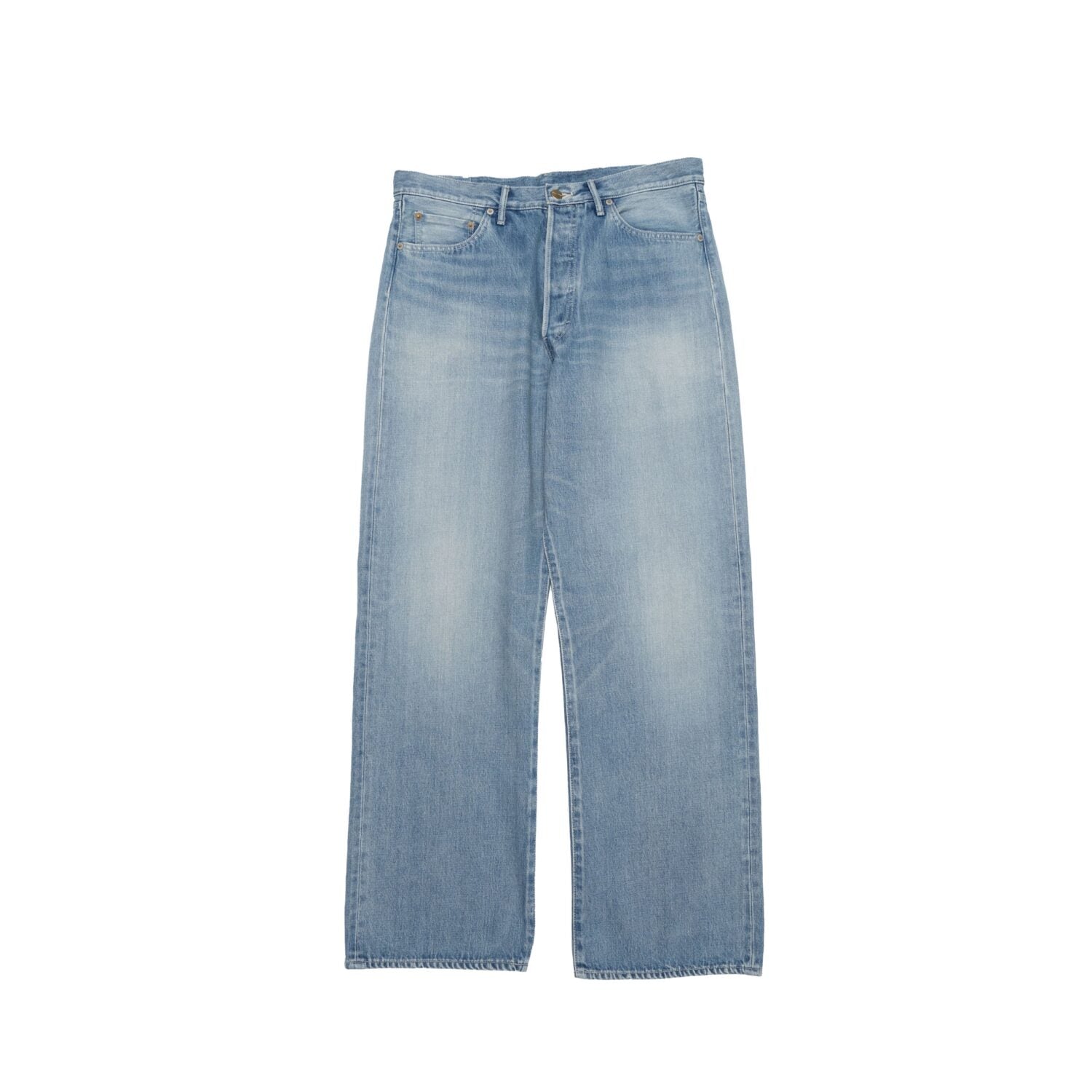 Selvage Denim Five Pocket Wide Straight Pants(LIGHT FADE)