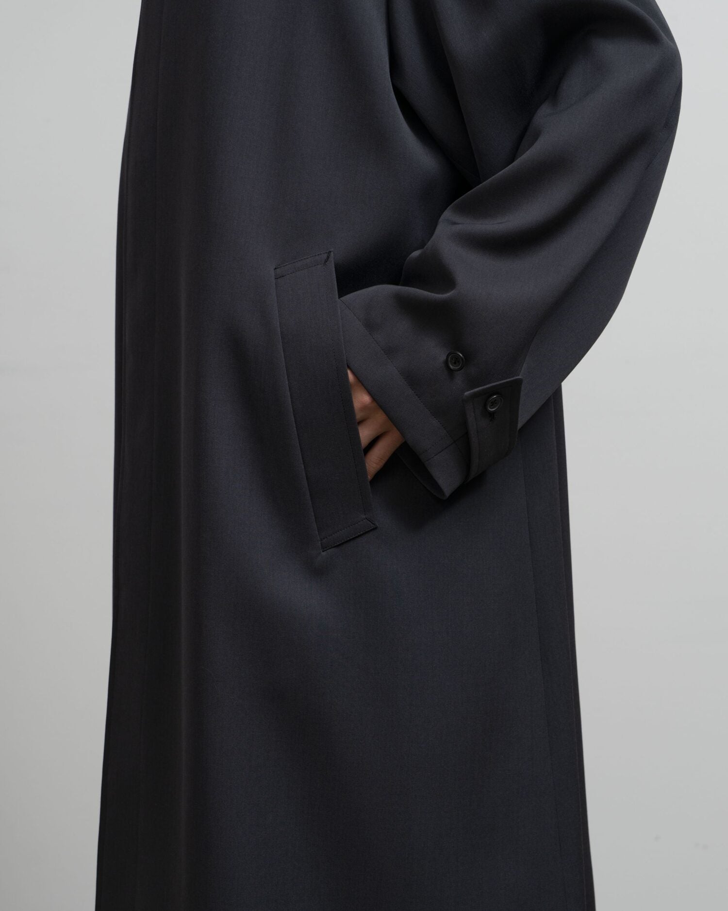 Scale Off Wool Balmacaan Coat