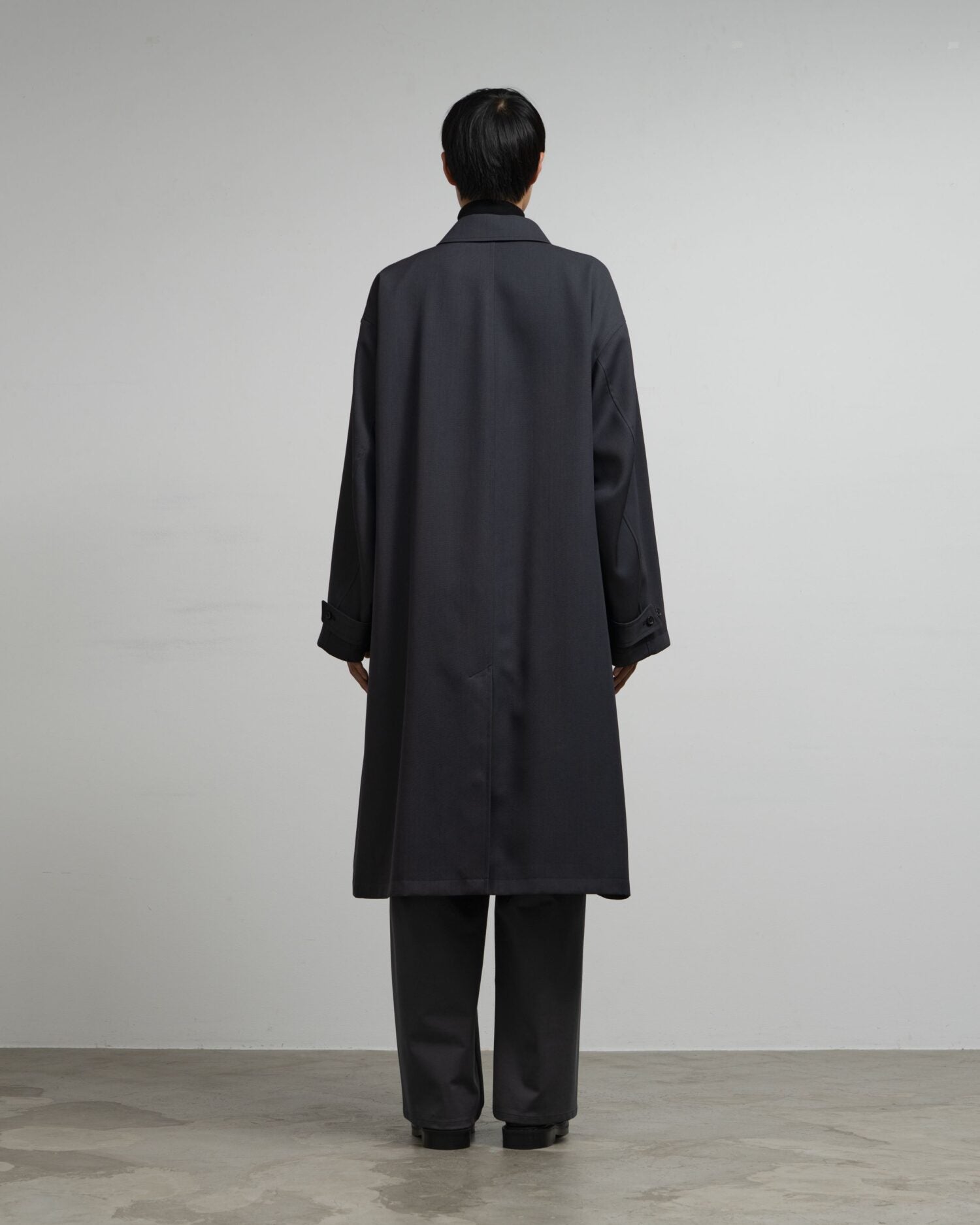 Scale Off Wool Balmacaan Coat