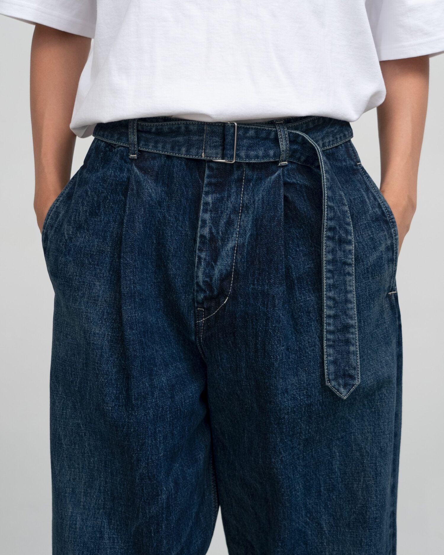 Selvage Denim Belted Pants(DARK FADE)