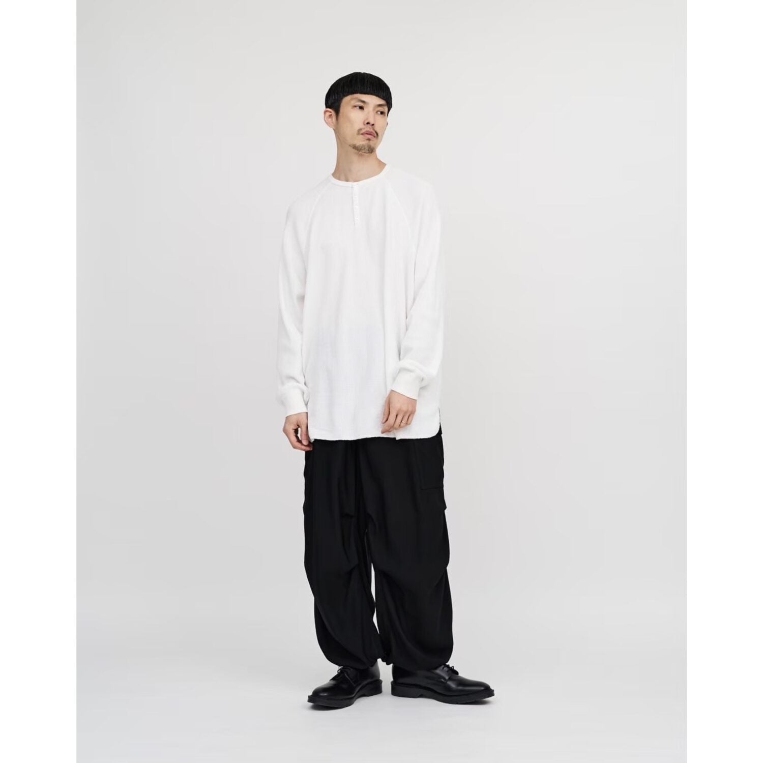 Waffle L/S Henley Neck Tee