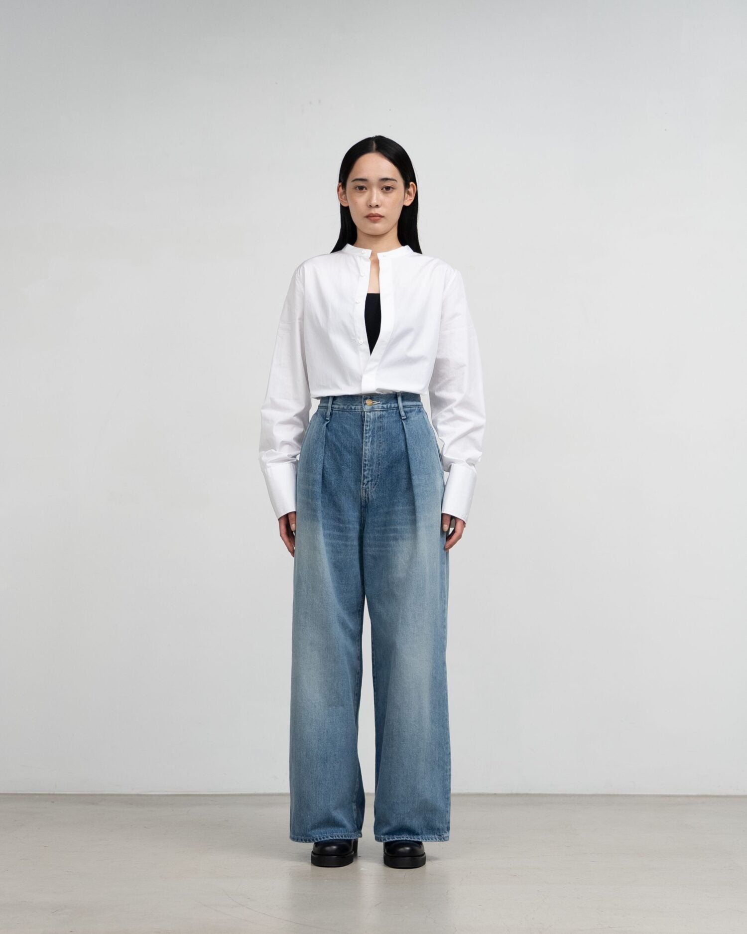 Selvage Denim Two Tuck Wide Pants(LIGHT FADE)
