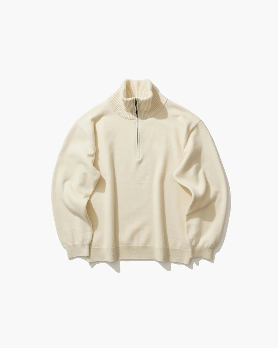 【10/3(土)発売】WOOL COTTON TERRY HALF ZIP SWEATER