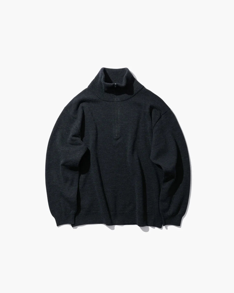 【10/3(土)発売】WOOL COTTON TERRY HALF ZIP SWEATER