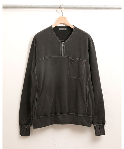 HIKER HALF ZIP PULLOVER COTTON SWEAT PIGMENT DYE