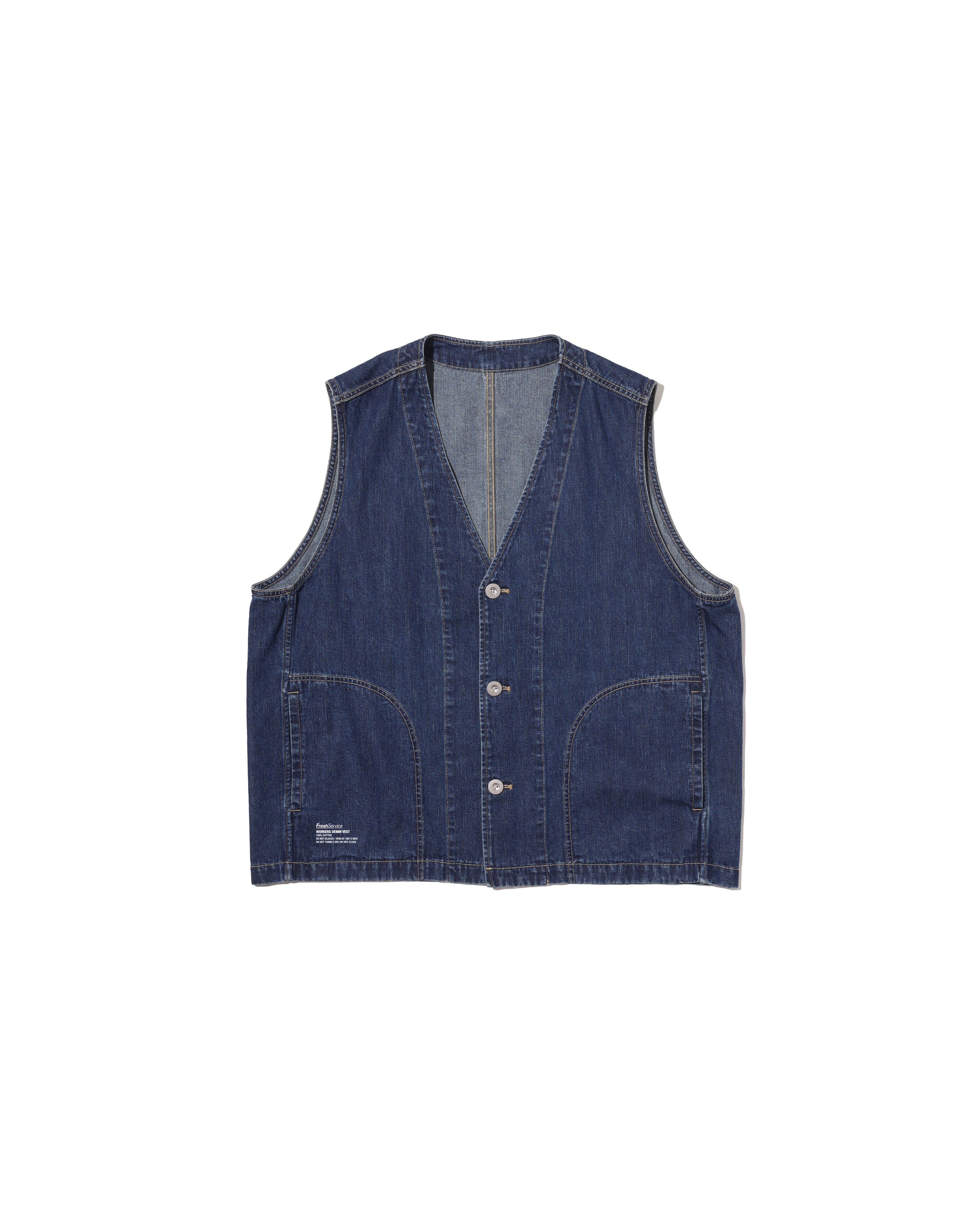 【26SS】WORKERS DENIM VEST FADE INDIGO