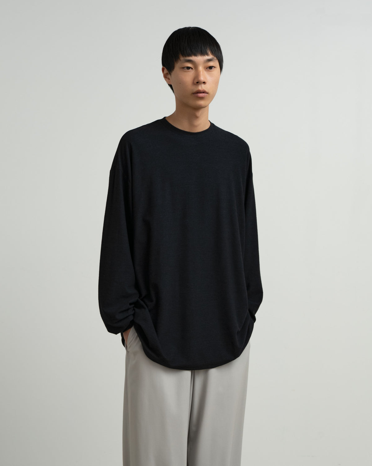 Cotton Wool Ripple Crew Neck L/S Tee
