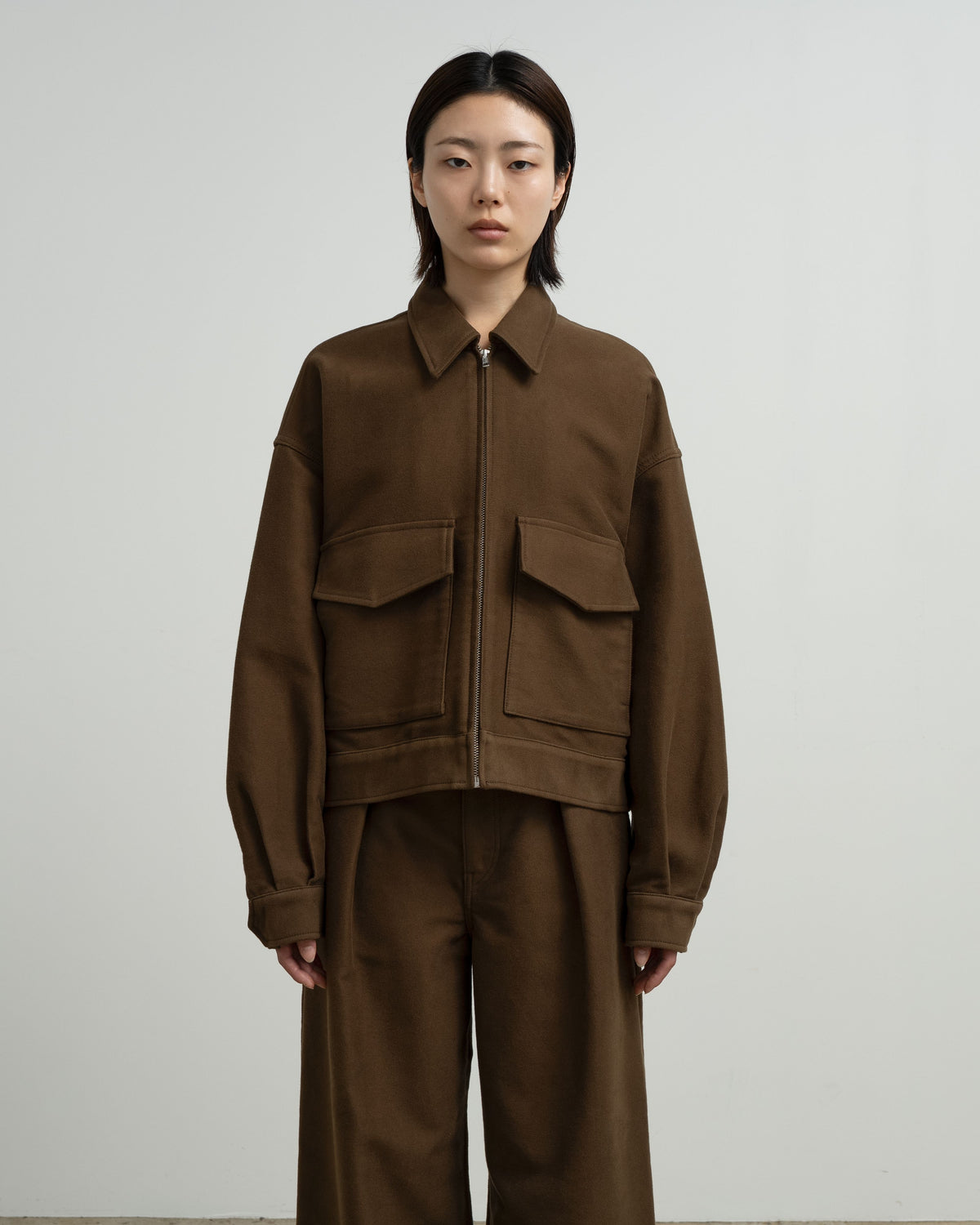 Cotton Double Serge Zip Jacket