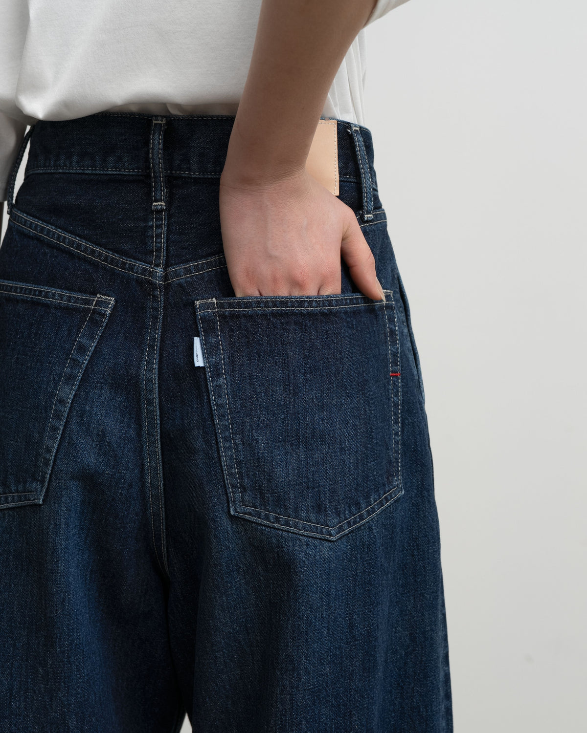 Selvage Denim Two Tuck Wide Pants-DARK FADE-