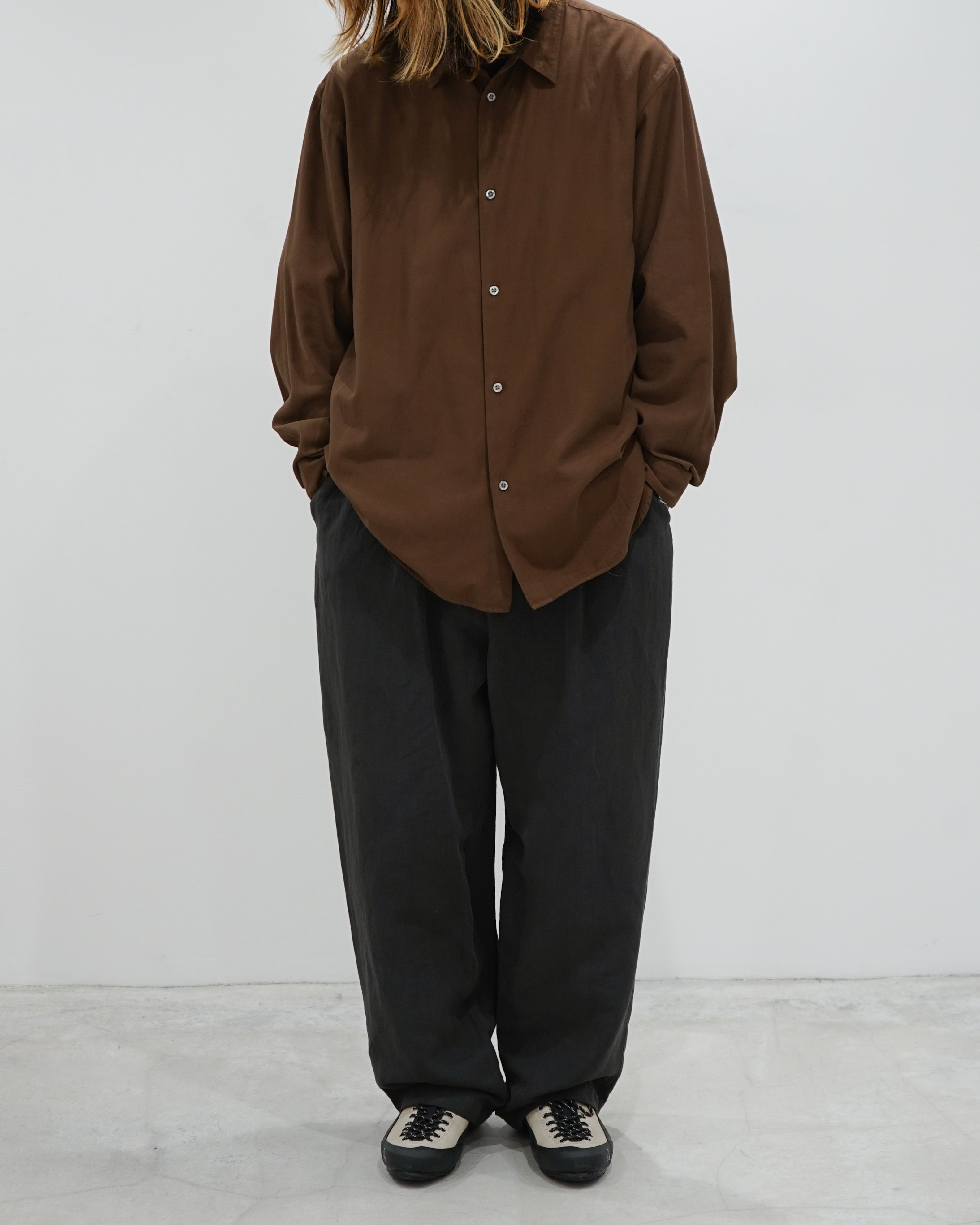 COTTON LINEN VOILE LOOSE FIT PANTS