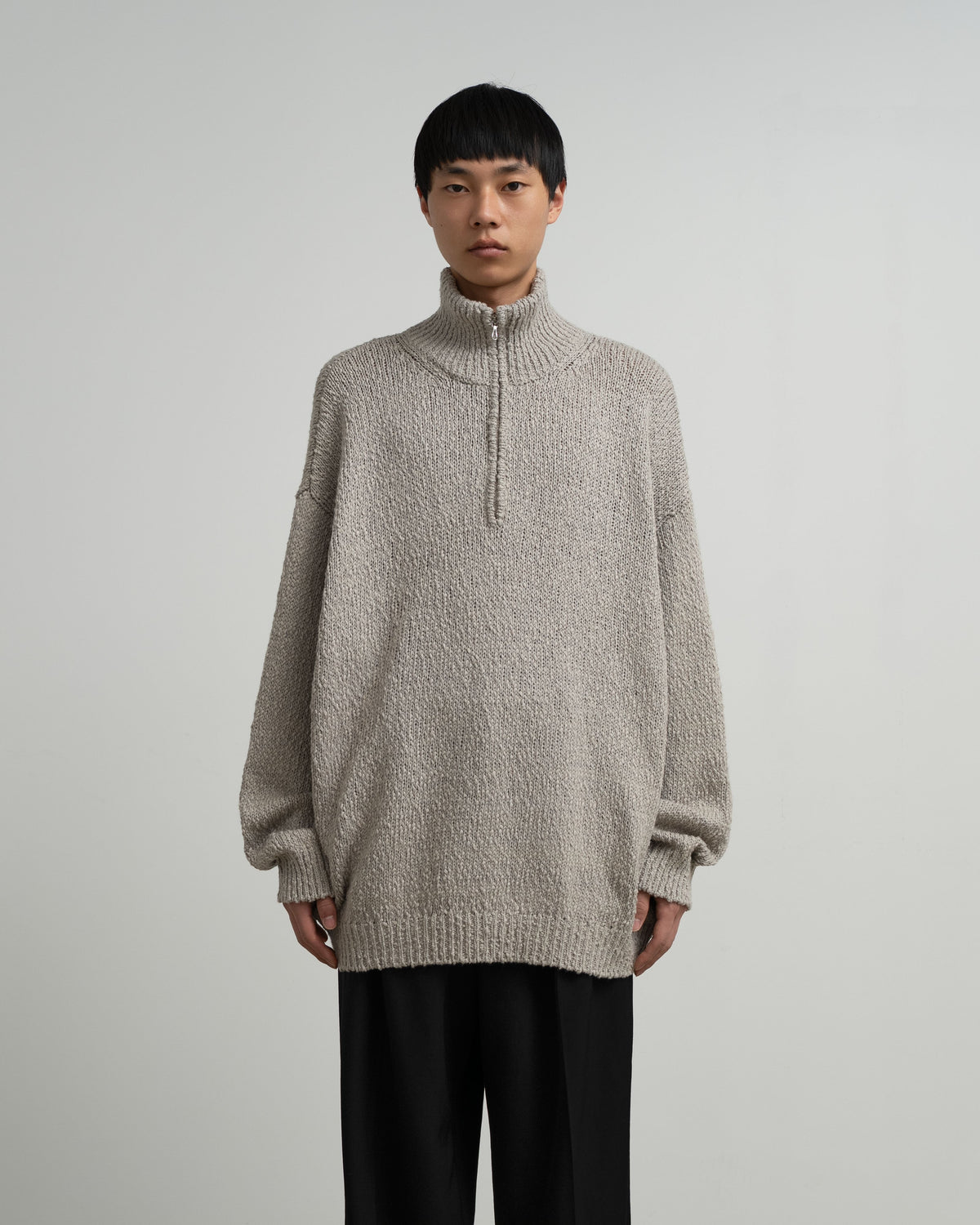 【9/12(土)発売】Cotton Wool Slub Oversized Half Zip Knit