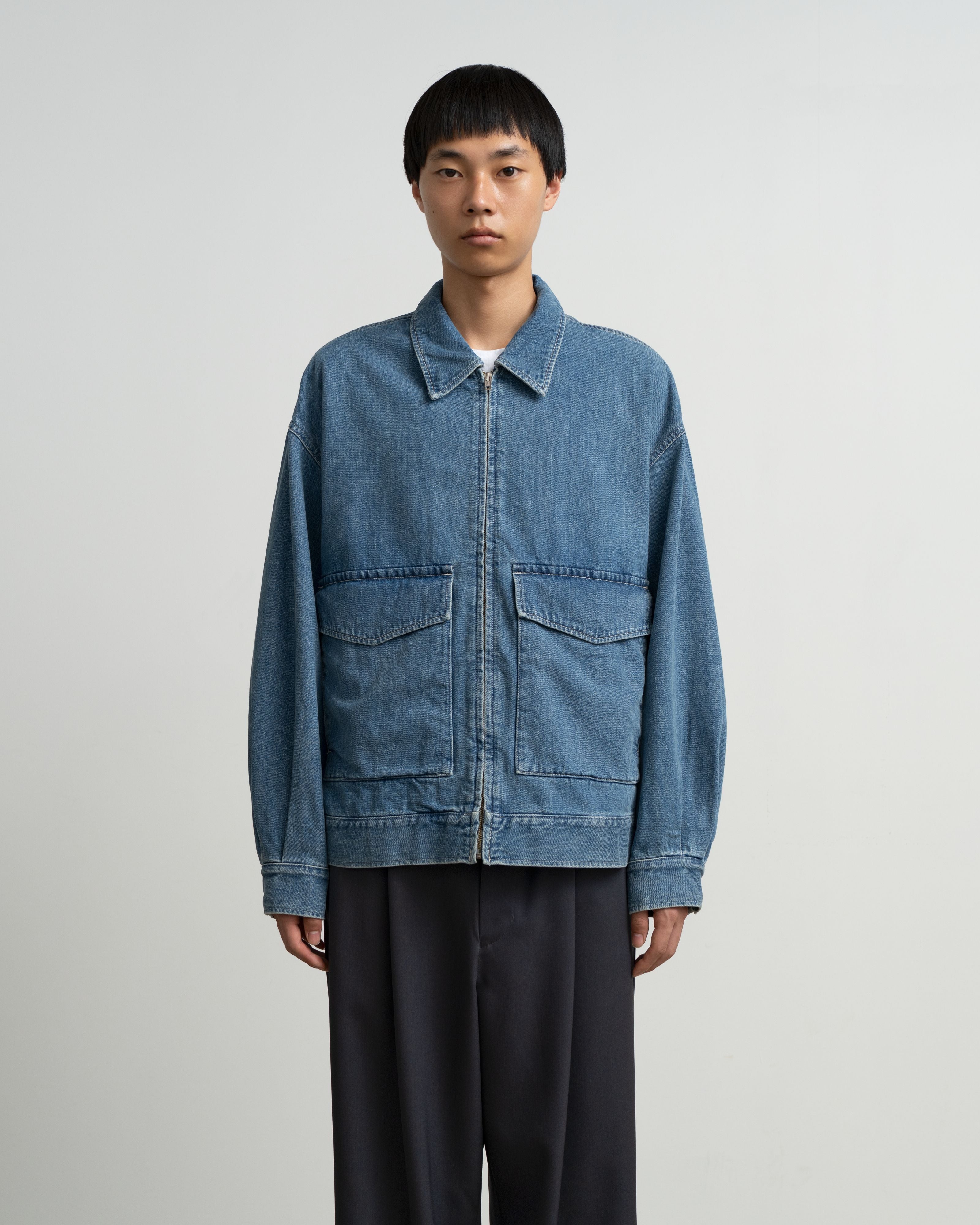 Selvage Denim Zip Jacket -LIGHT FADE-