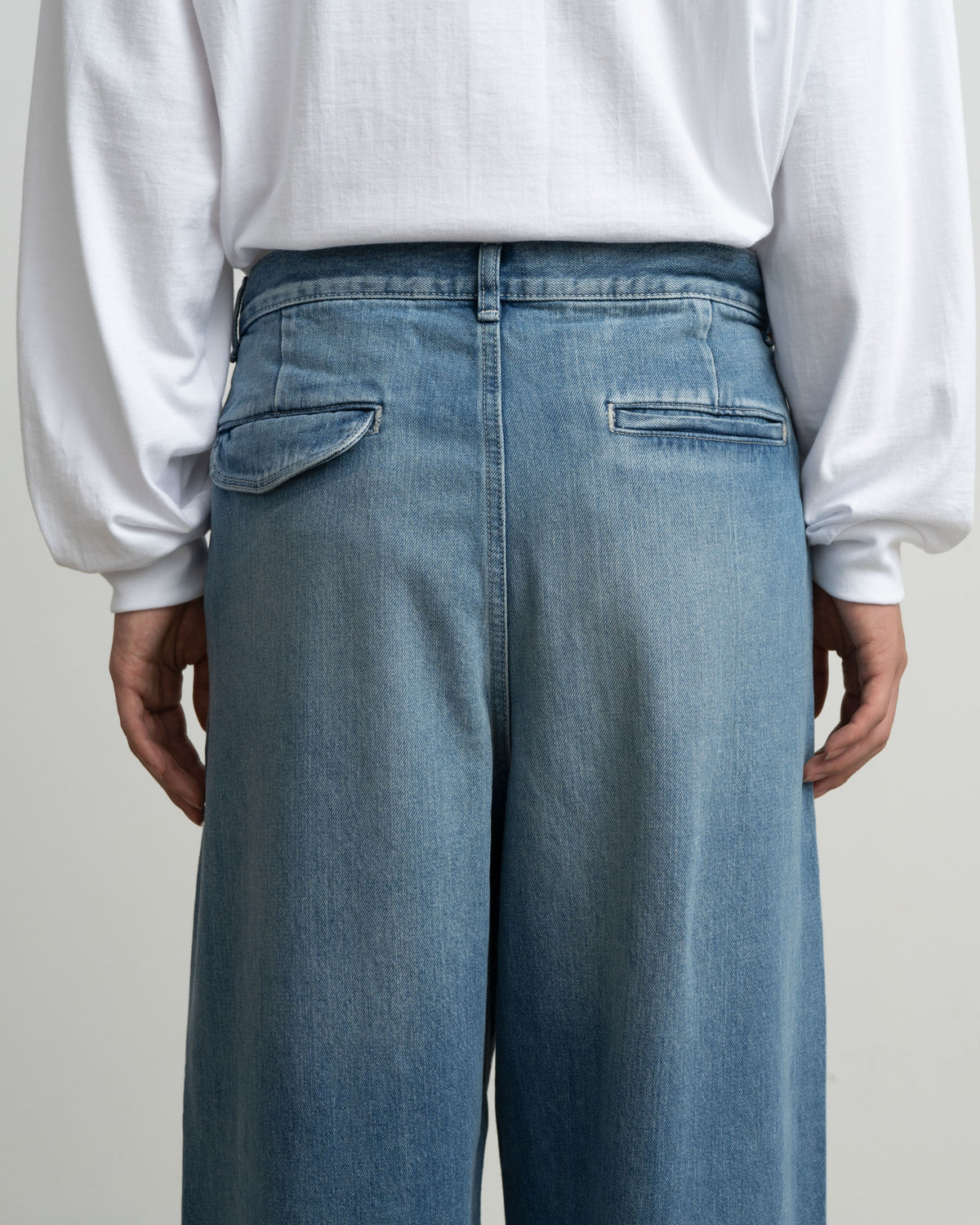 Selvage Denim Two Tuck Pants -LIGHT FADE-