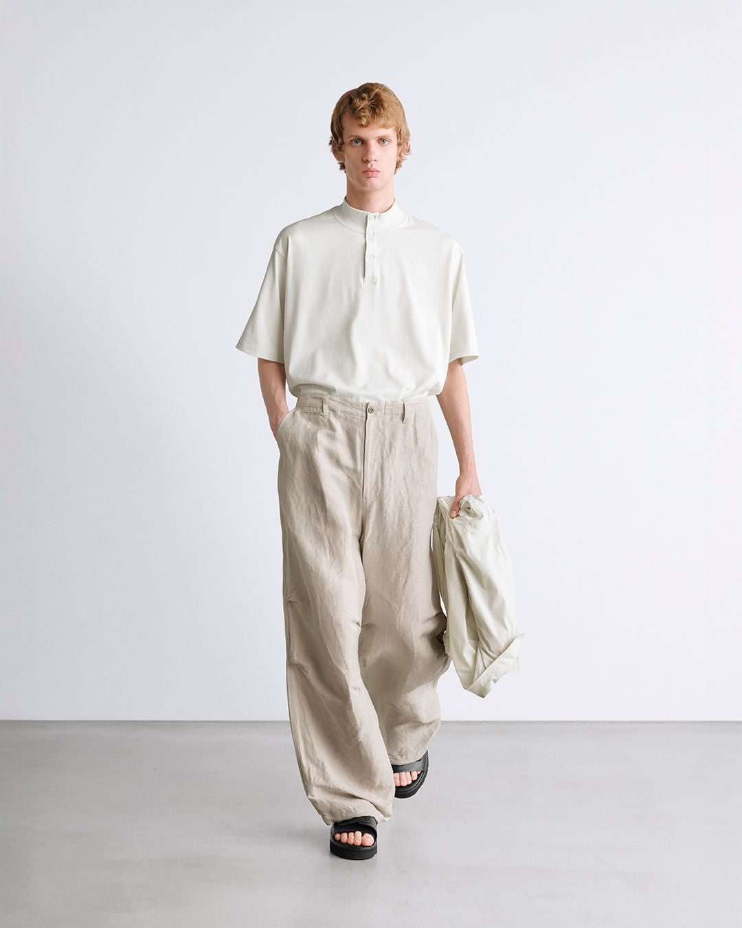 Linen Cupro Hopsack Military Pants