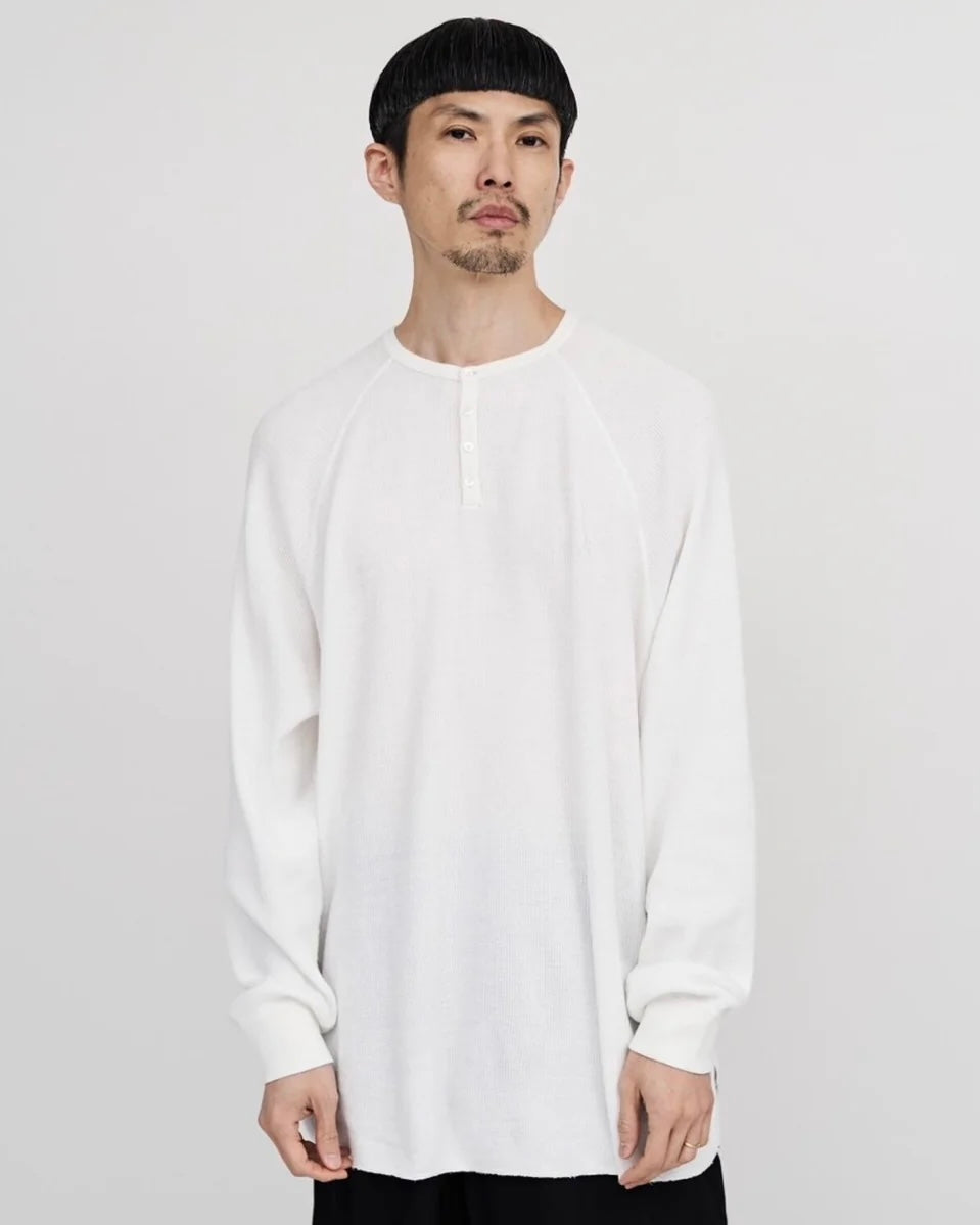 Waffle L/S Henley Neck Tee