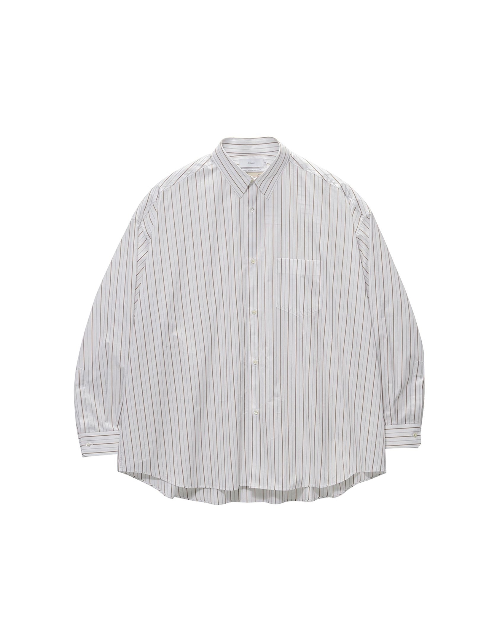 【8/8(土)発売】SIDOGRAS Brown Stripe L/S Oversized Regular Collar Shirt