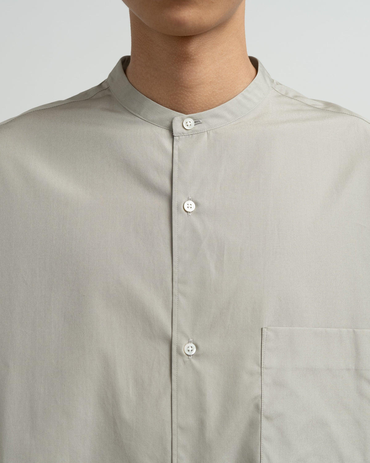 ALUMO for GP L/S Oversized Band Collar Shirt