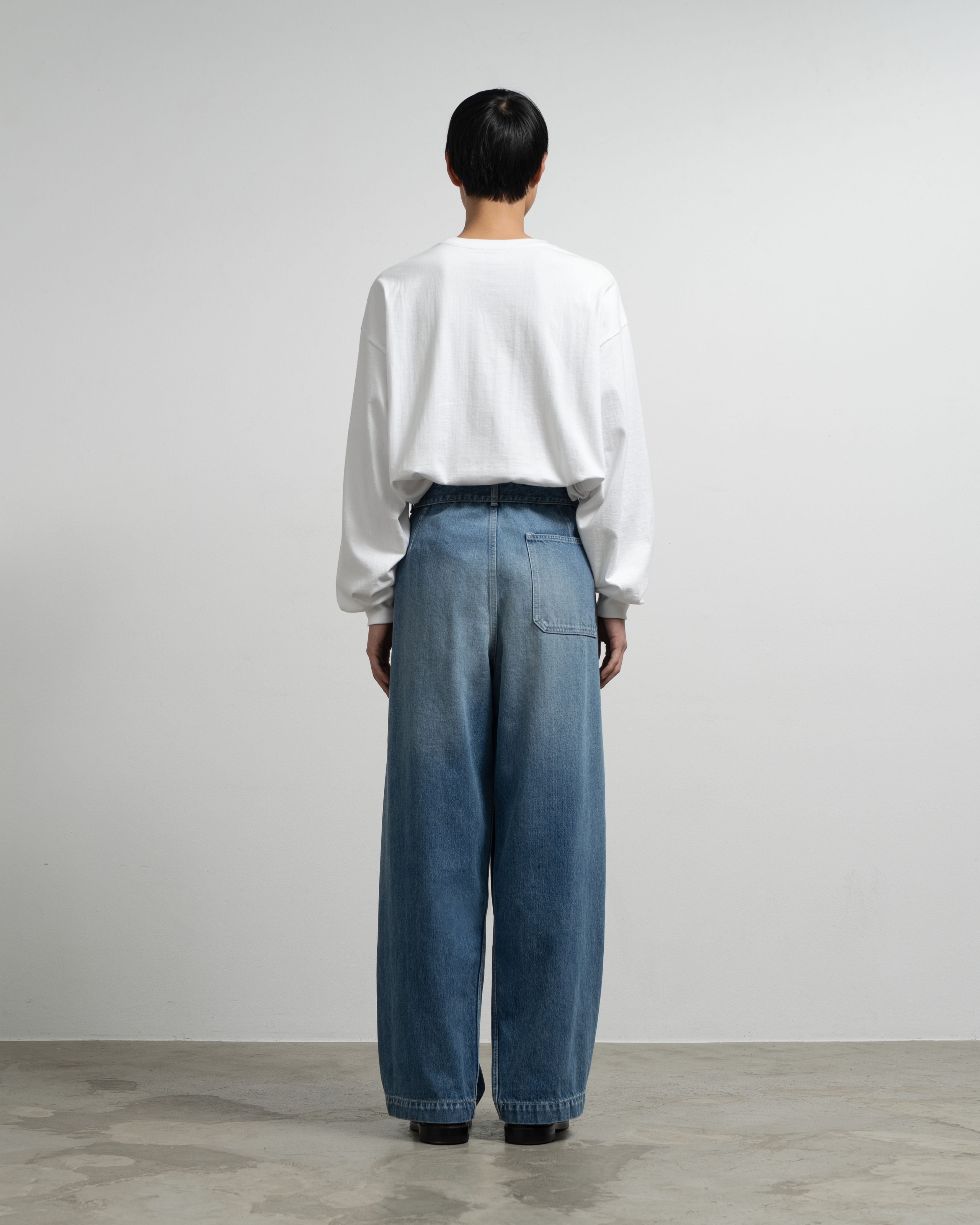 Selvage Denim Belted Pants -LIGHT FADE-