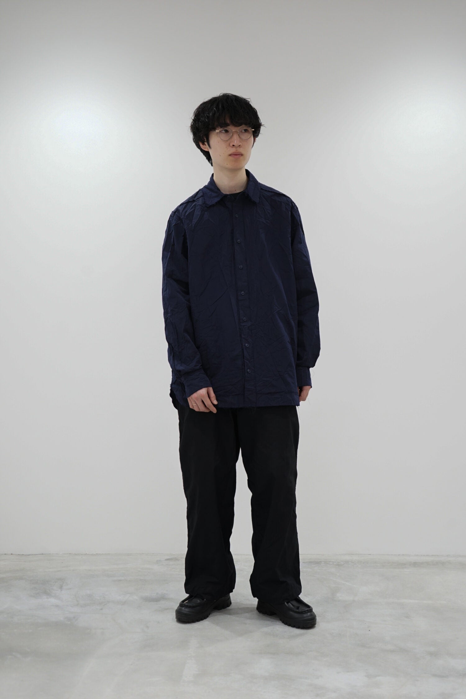 【定価8万円】CASEY CASEY 10HC95 ペーパーシャツ 濃紺 XL CASEY/CASEY