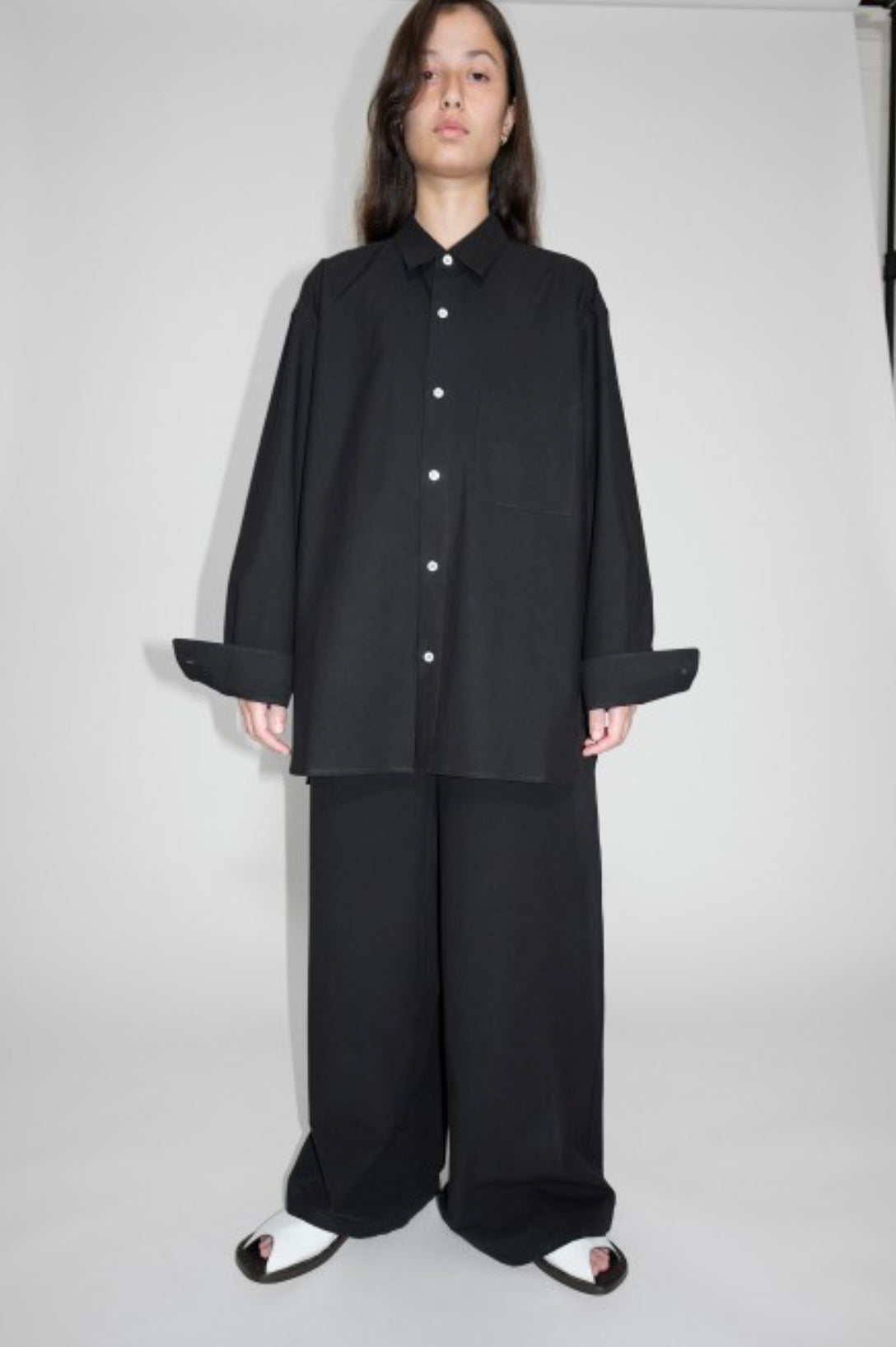 Maxi large pants with drawstrings