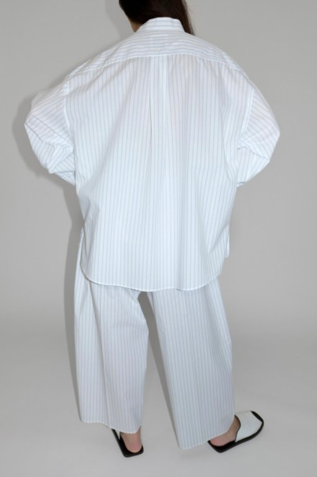Japanese Cotton Pyjama Shirt（White/Blue.ST）