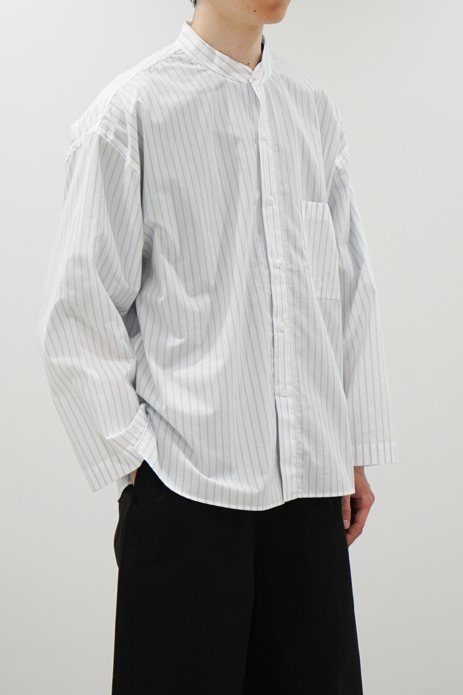 Japanese Cotton Pyjama Shirt（White/Blue.ST）