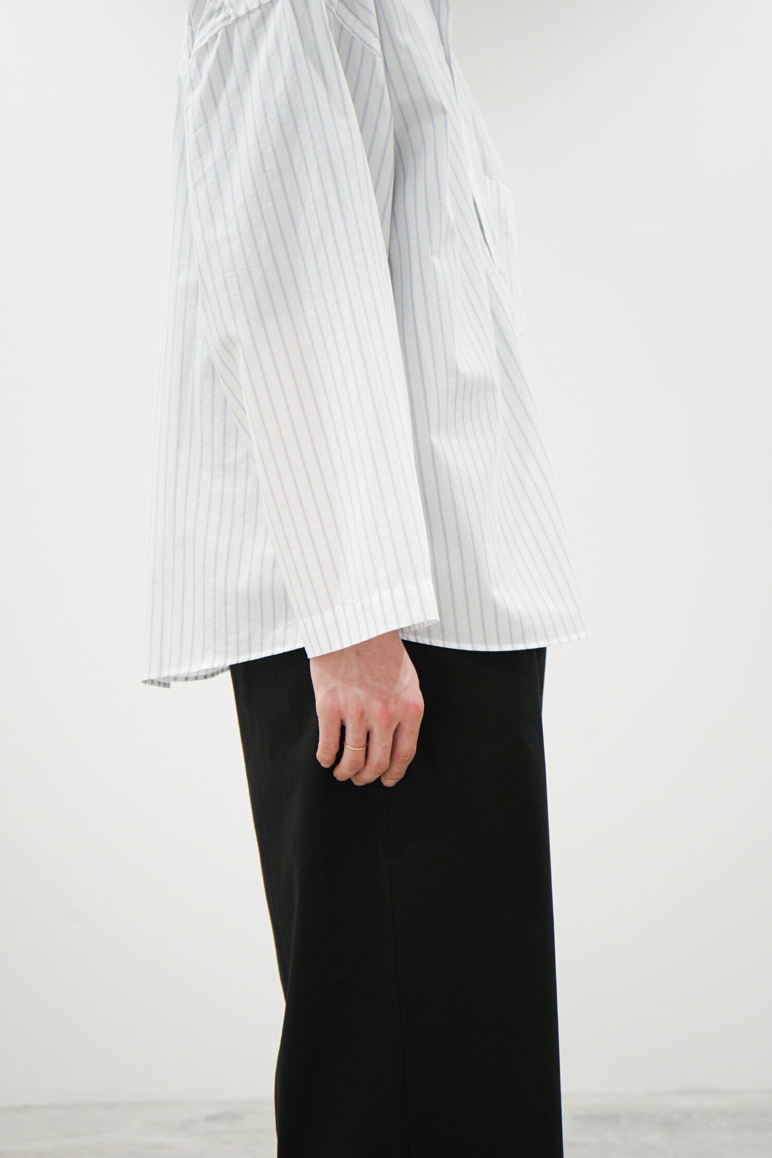 Japanese Cotton Pyjama Shirt（White/Blue.ST）