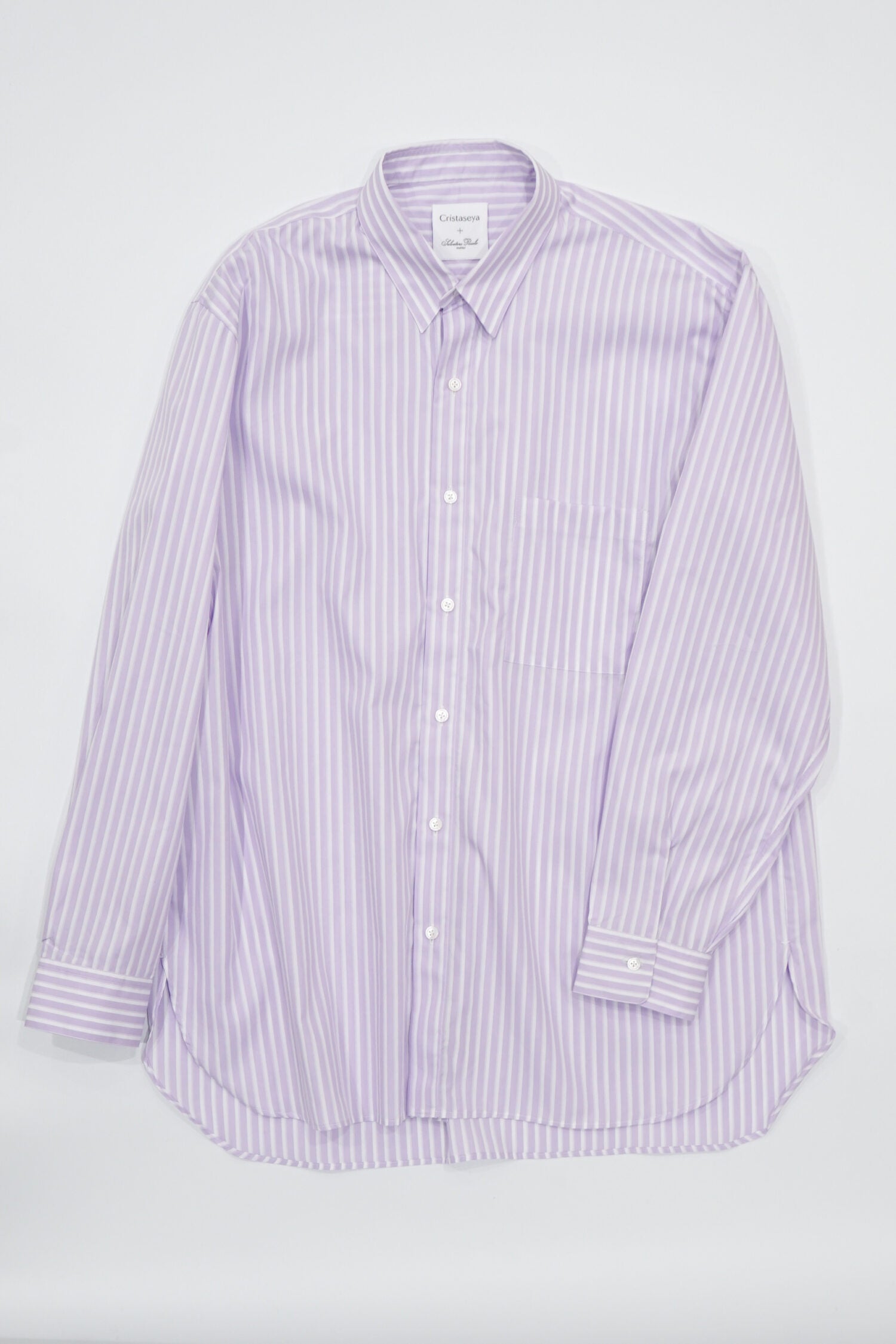 Handmade Men’s Classic Collar Shirt（Mauve/White.ST)
