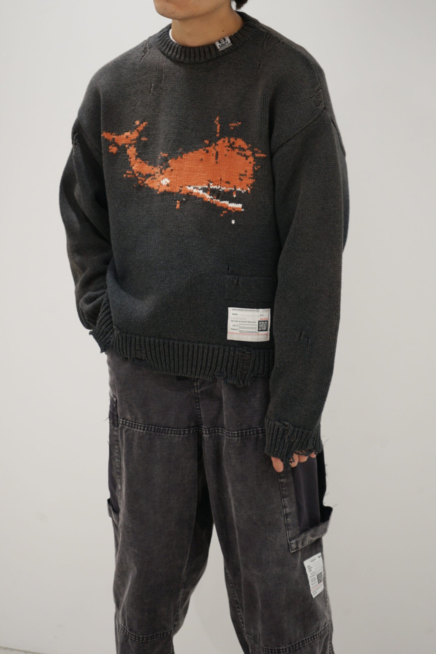 WHALE JACQUARD KNIT PULLOVER