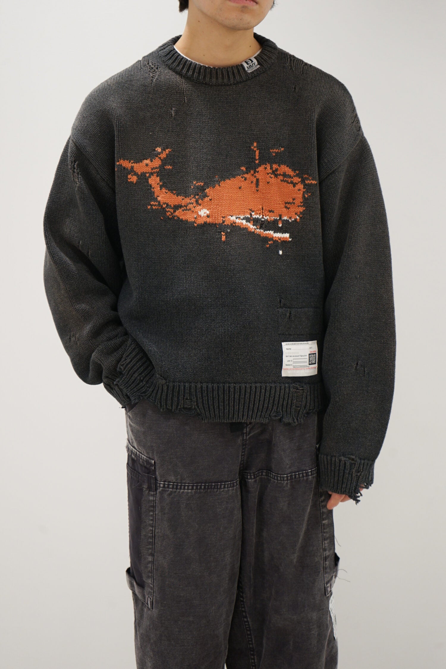 WHALE JACQUARD KNIT PULLOVER