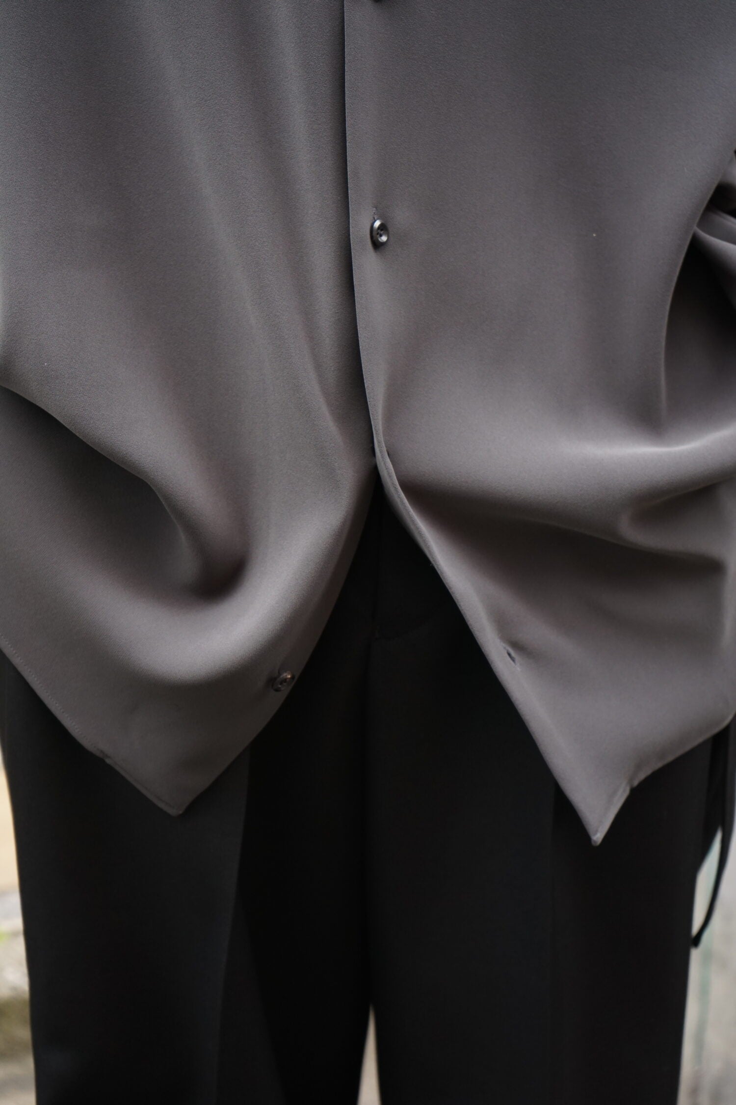 REGULAR COLLAR SHIRT - BRUSHED FIBRIL SATAIN