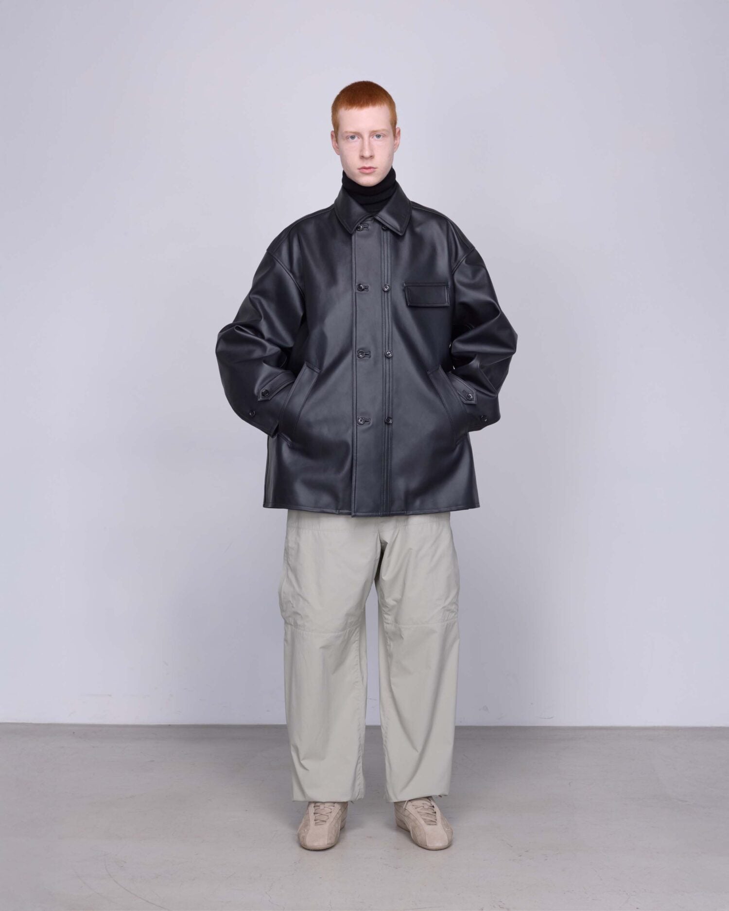 High Gauge L/S Oversized High Neck Knit