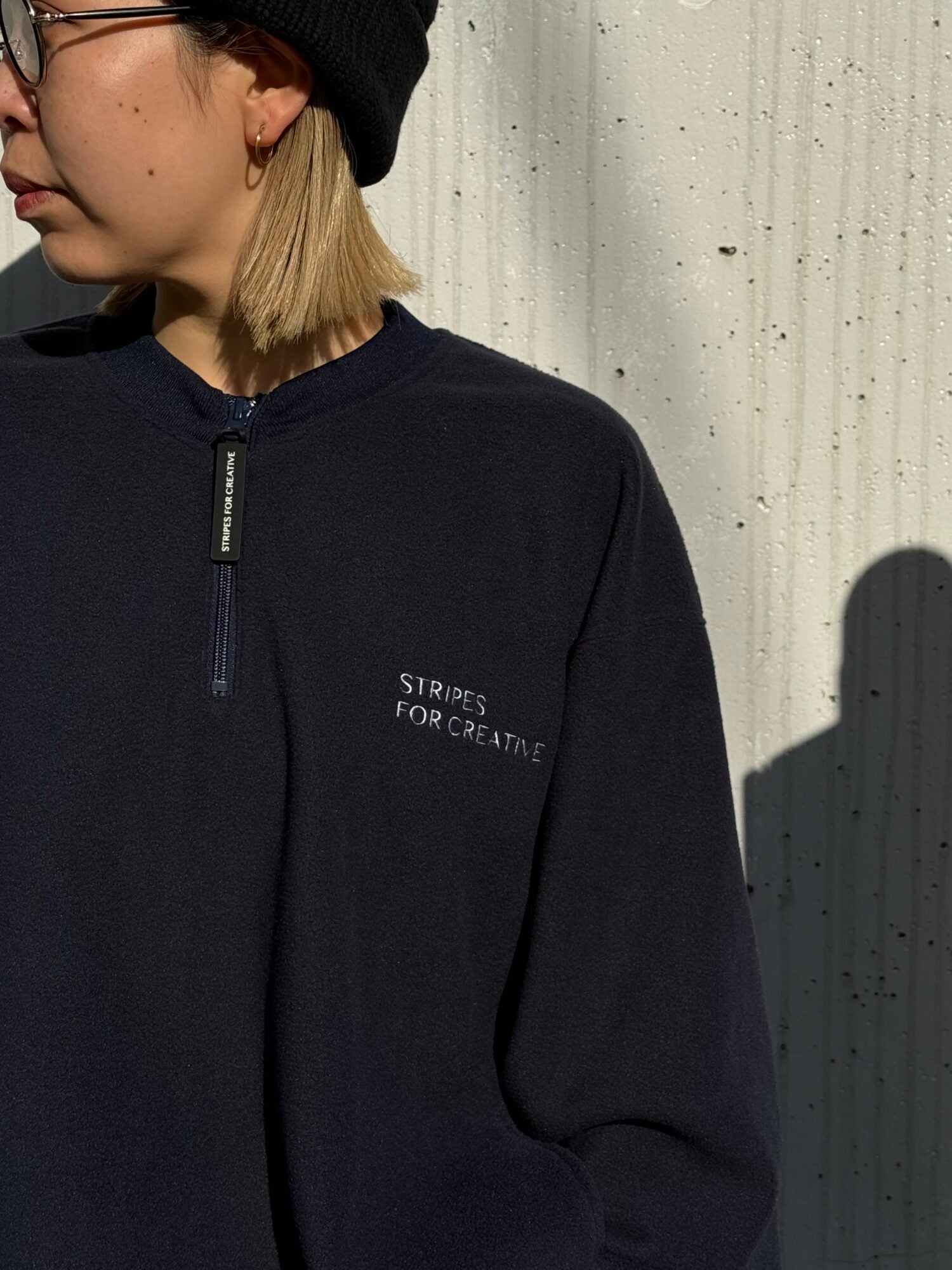 FLEECE BASEBALL HALF ZIP JACKET