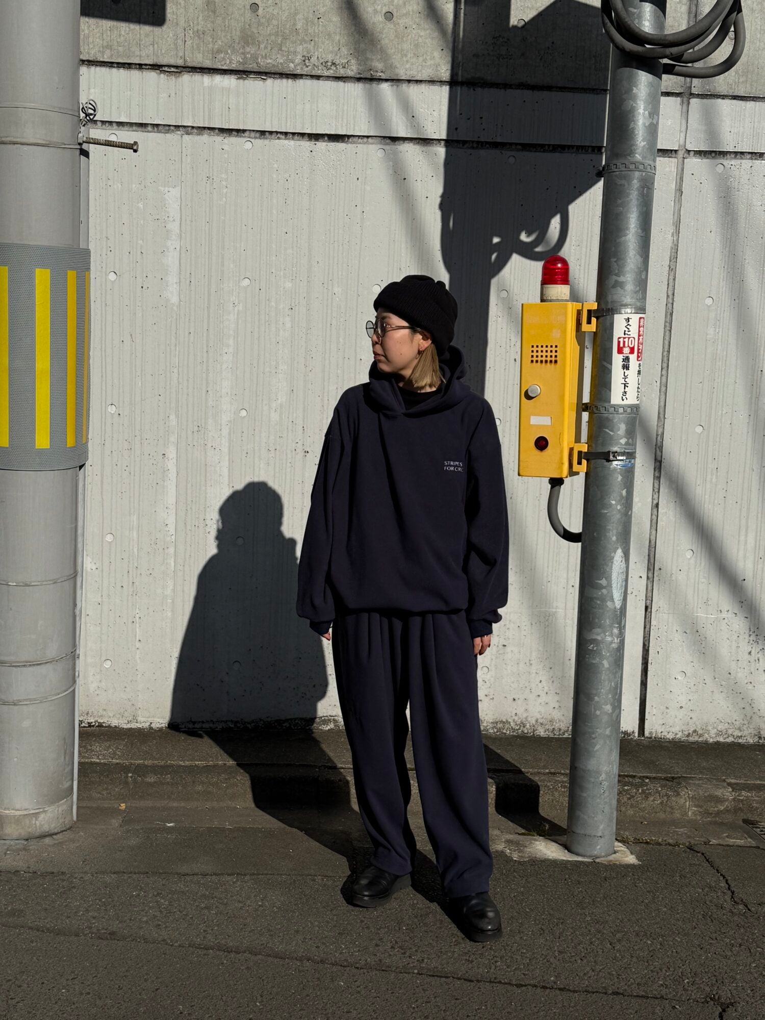 FLEECE SUPER BIG HOODY LS TEE W/DRAWSTRINGS