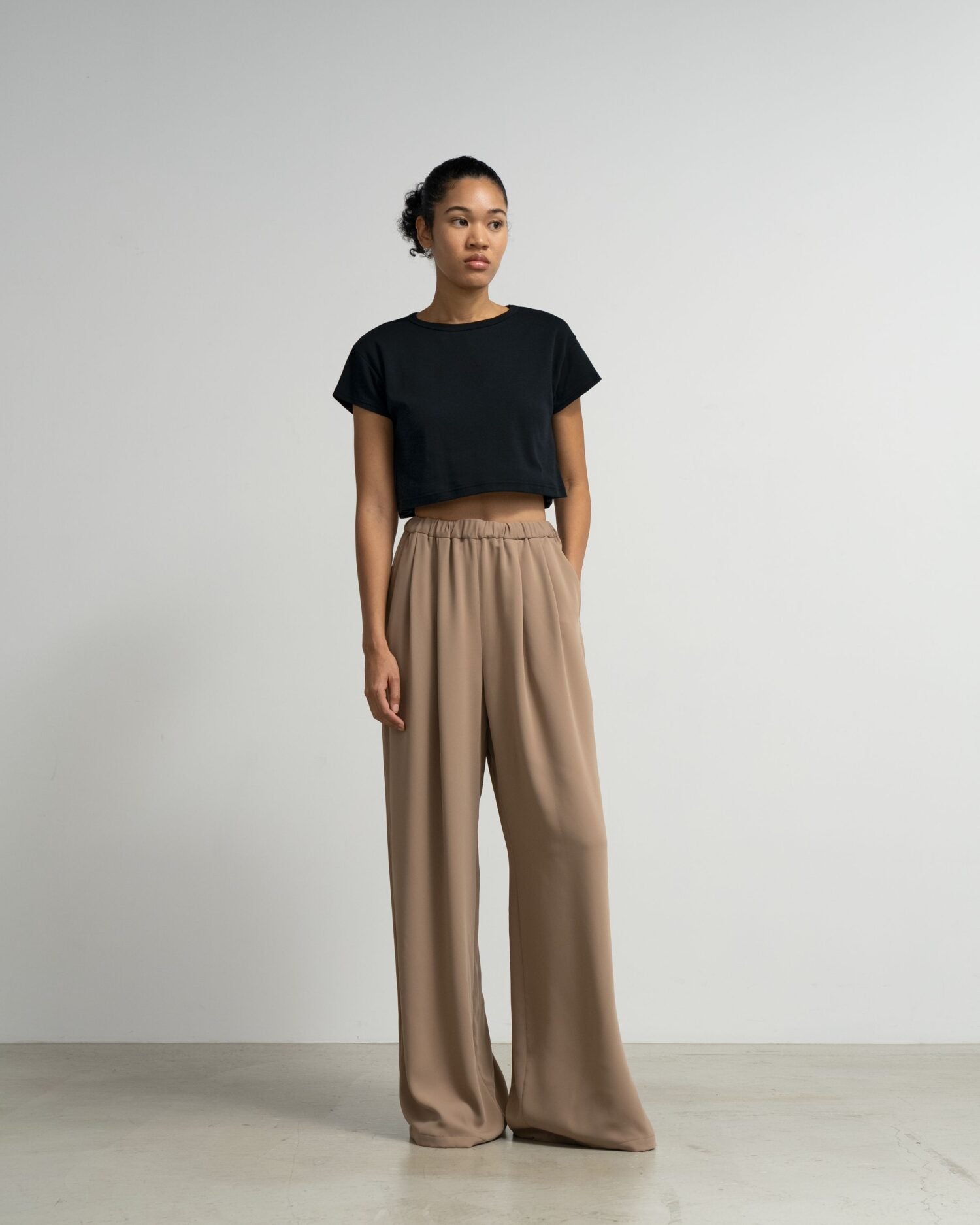 Satin Easy Wide Pants-COLLECTION-