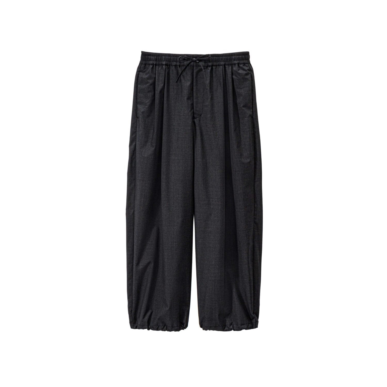 Fine Wool Heather Drawstring Track Pants