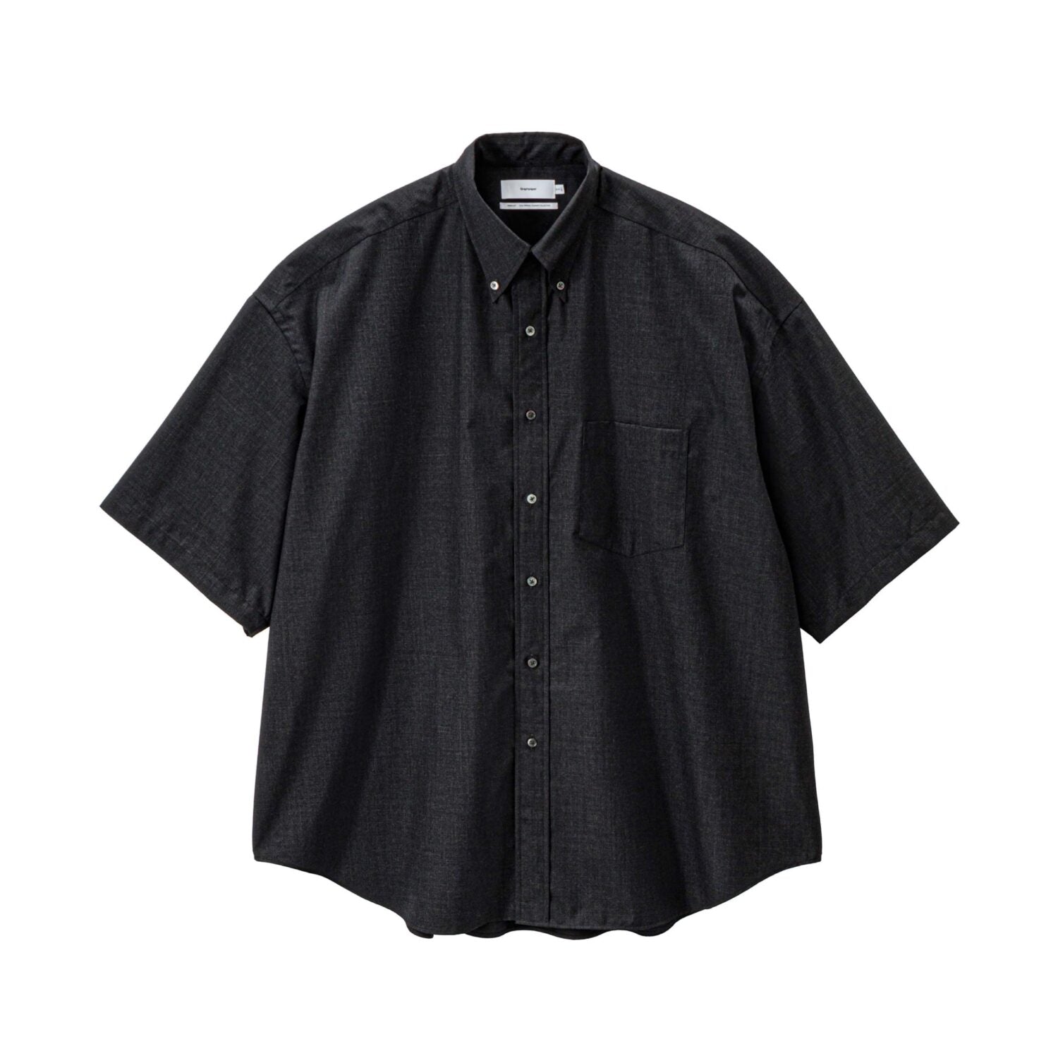 Fine Wool Heather Oversized S/S B.D. Shirt