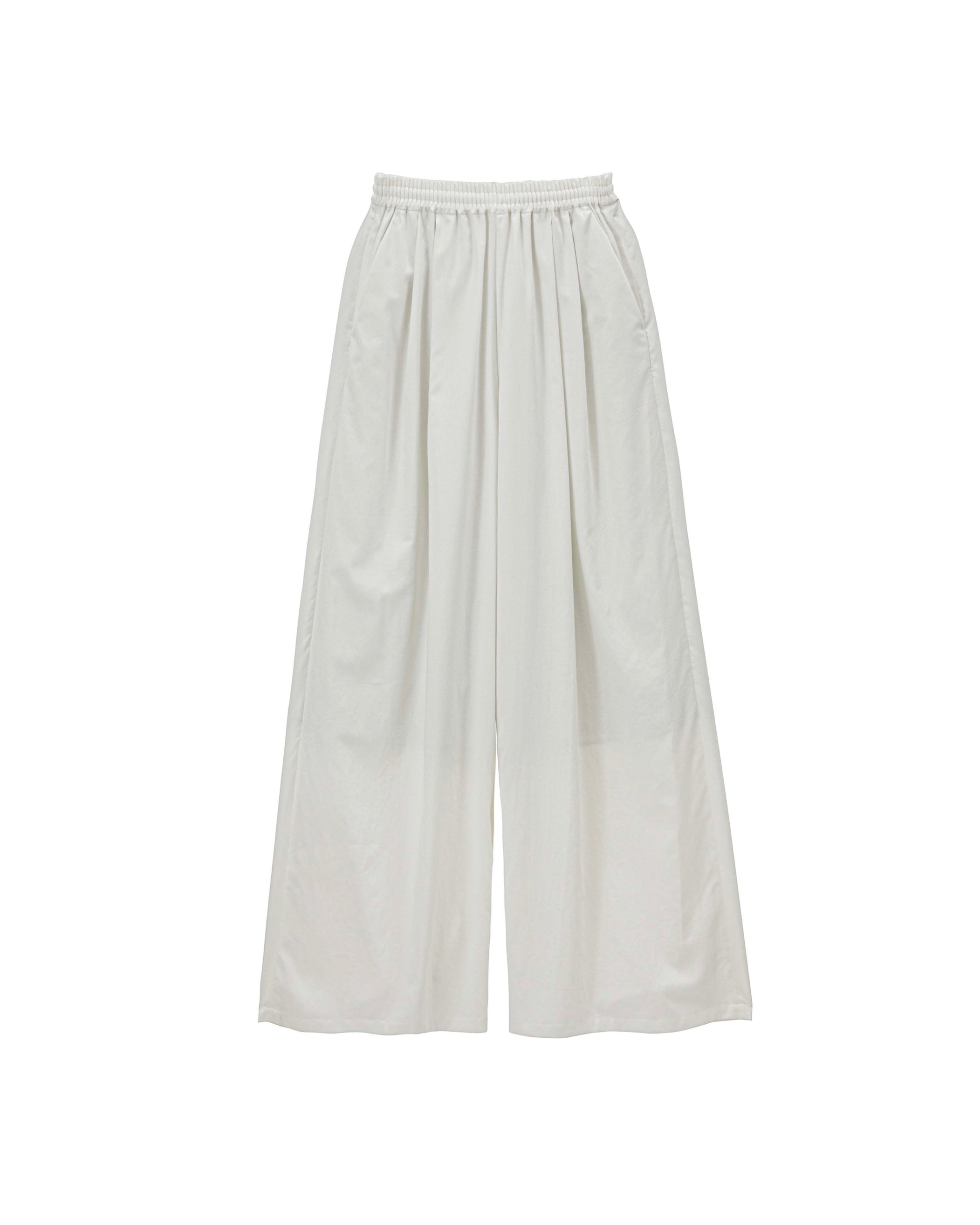 Silicon Poplin Two Tuck Easy Wide Pants
