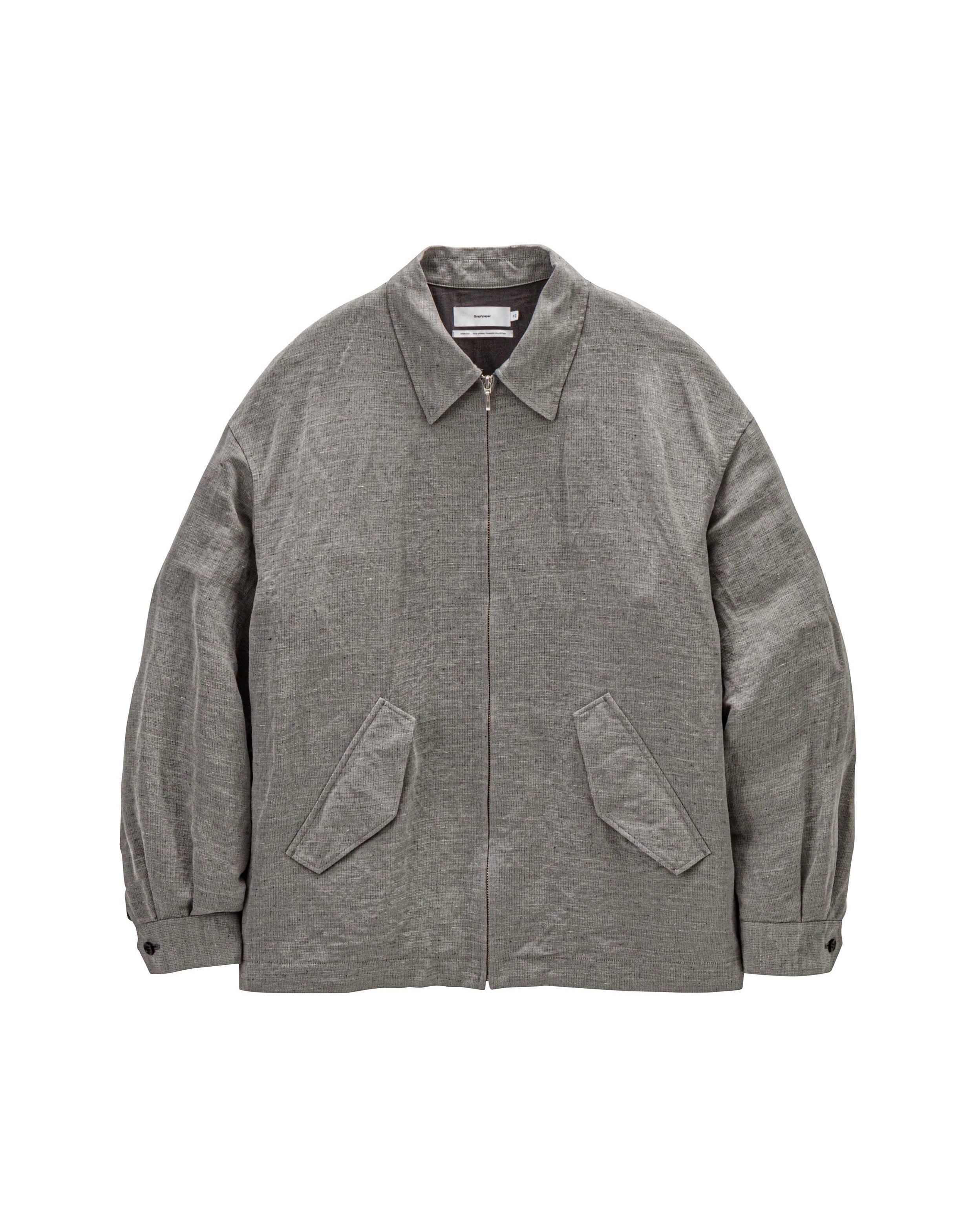 Linen Cupro Hopsack Harrington Jacket