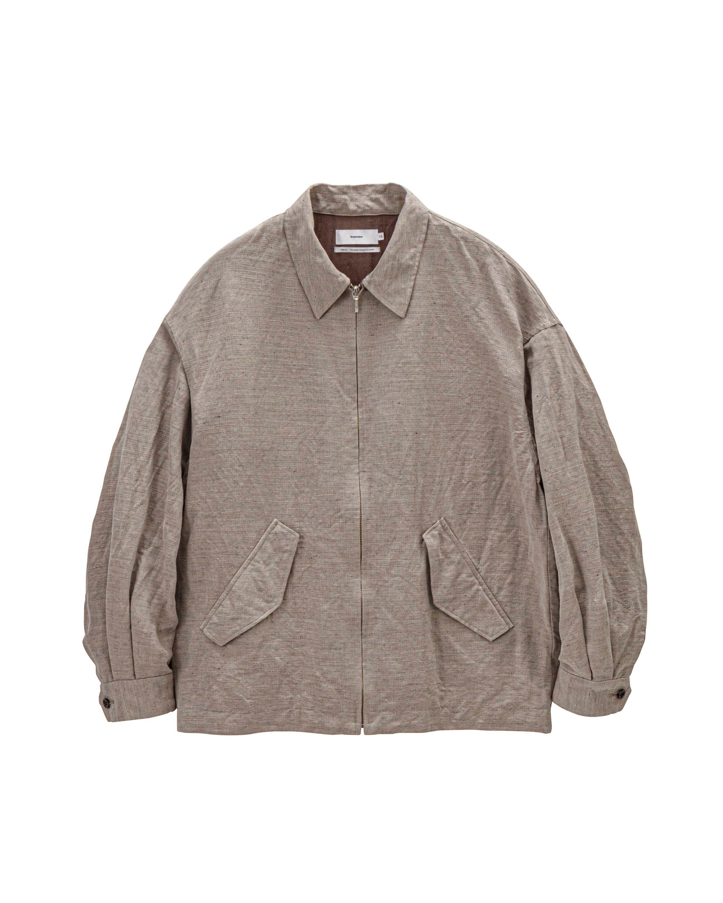 Linen Cupro Hopsack Harrington Jacket