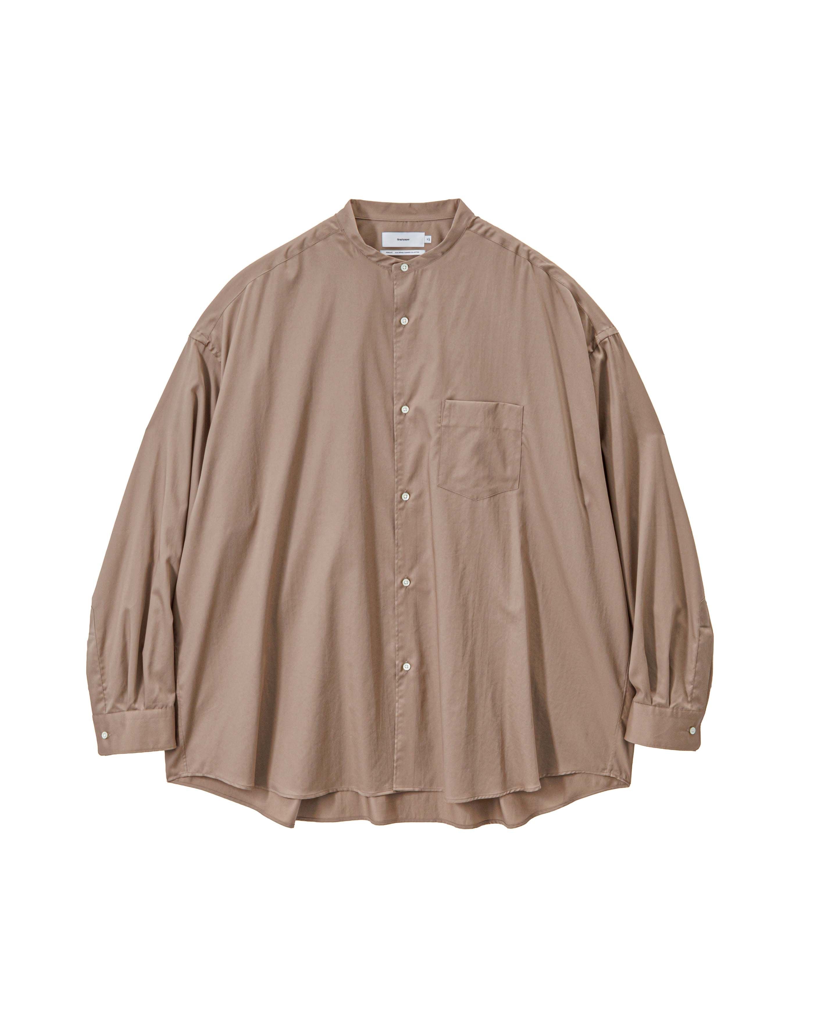 Silicon Poplin Oversized Band Collar Shirt