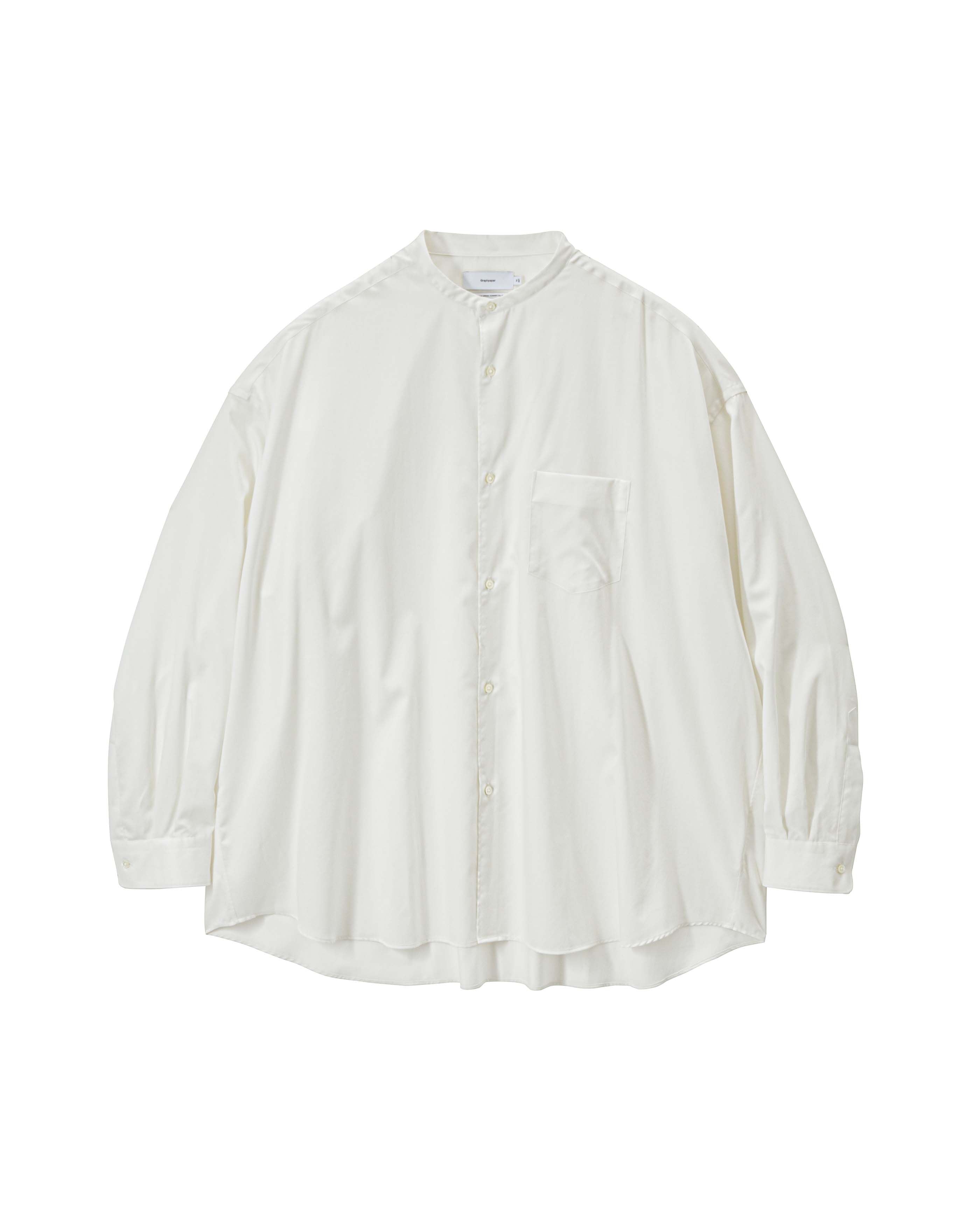 Silicon Poplin Oversized Band Collar Shirt