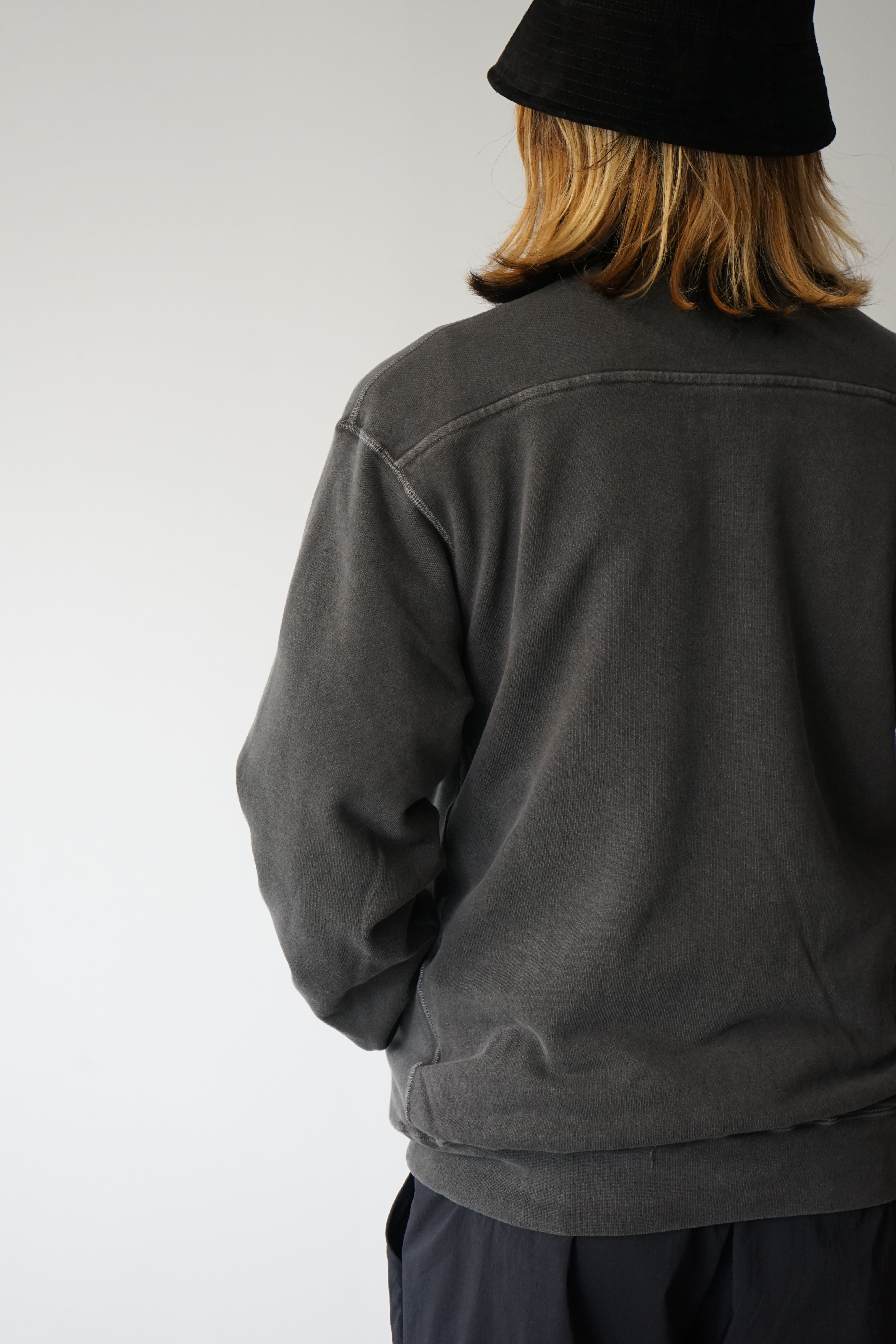 HIKER HALF ZIP PULLOVER COTTON SWEAT PIGMENT DYE