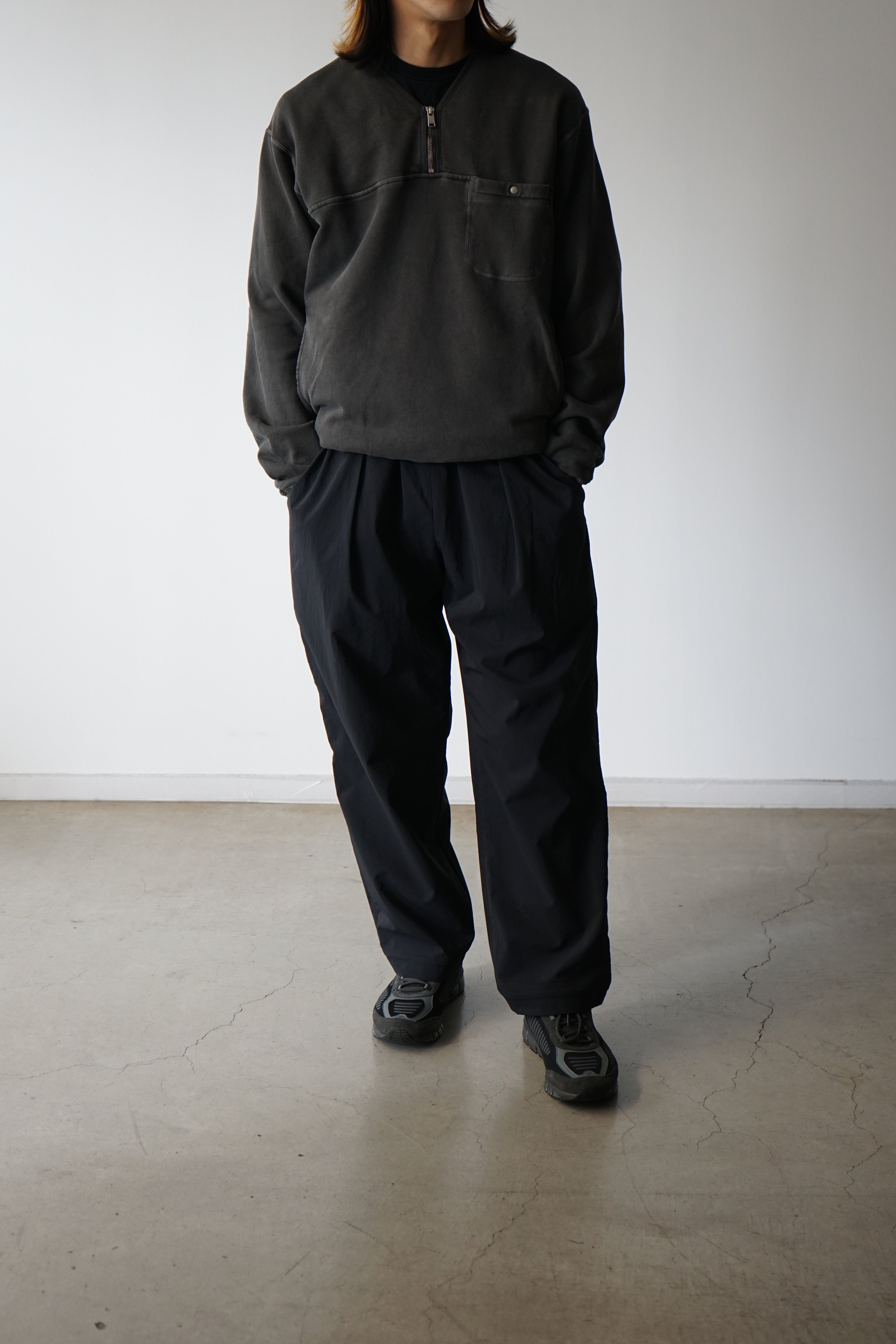 HIKER HALF ZIP PULLOVER COTTON SWEAT PIGMENT DYE