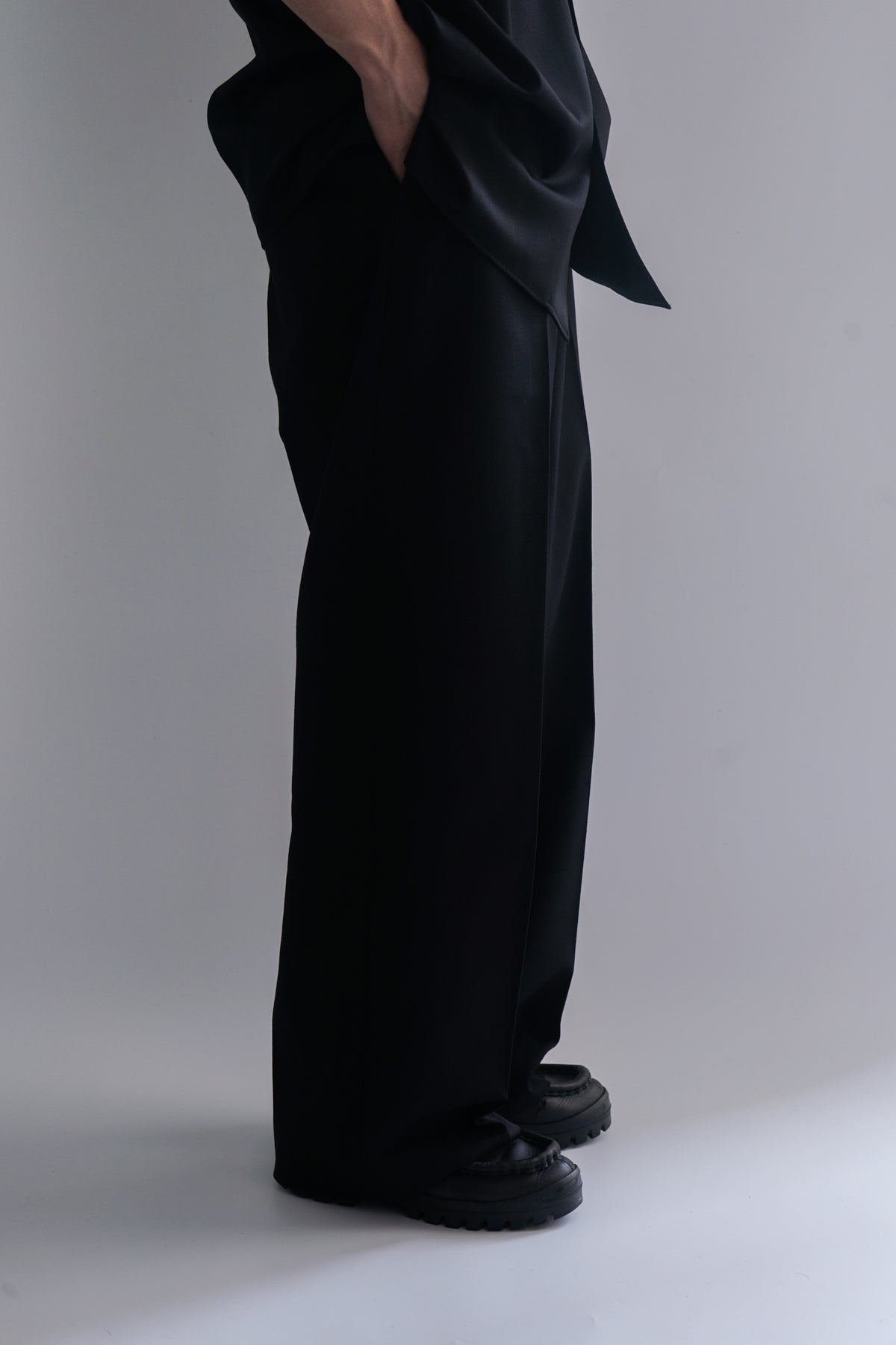 ORGANIC WOOL SURVIVAL CLOTH® FLAT FRONT WIDE TROUSERS