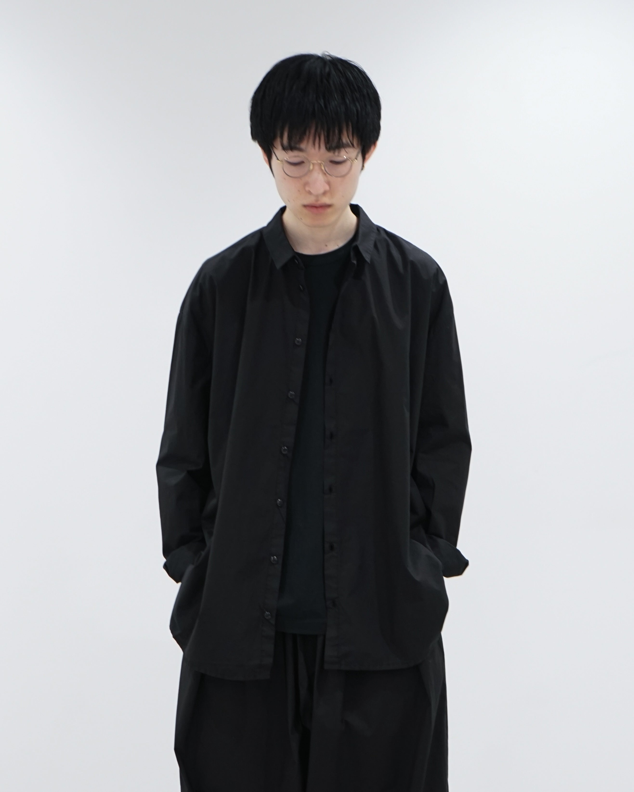 THE DRAUGHTSMAN SHIRT / POPLIN FLINT(BLACK)