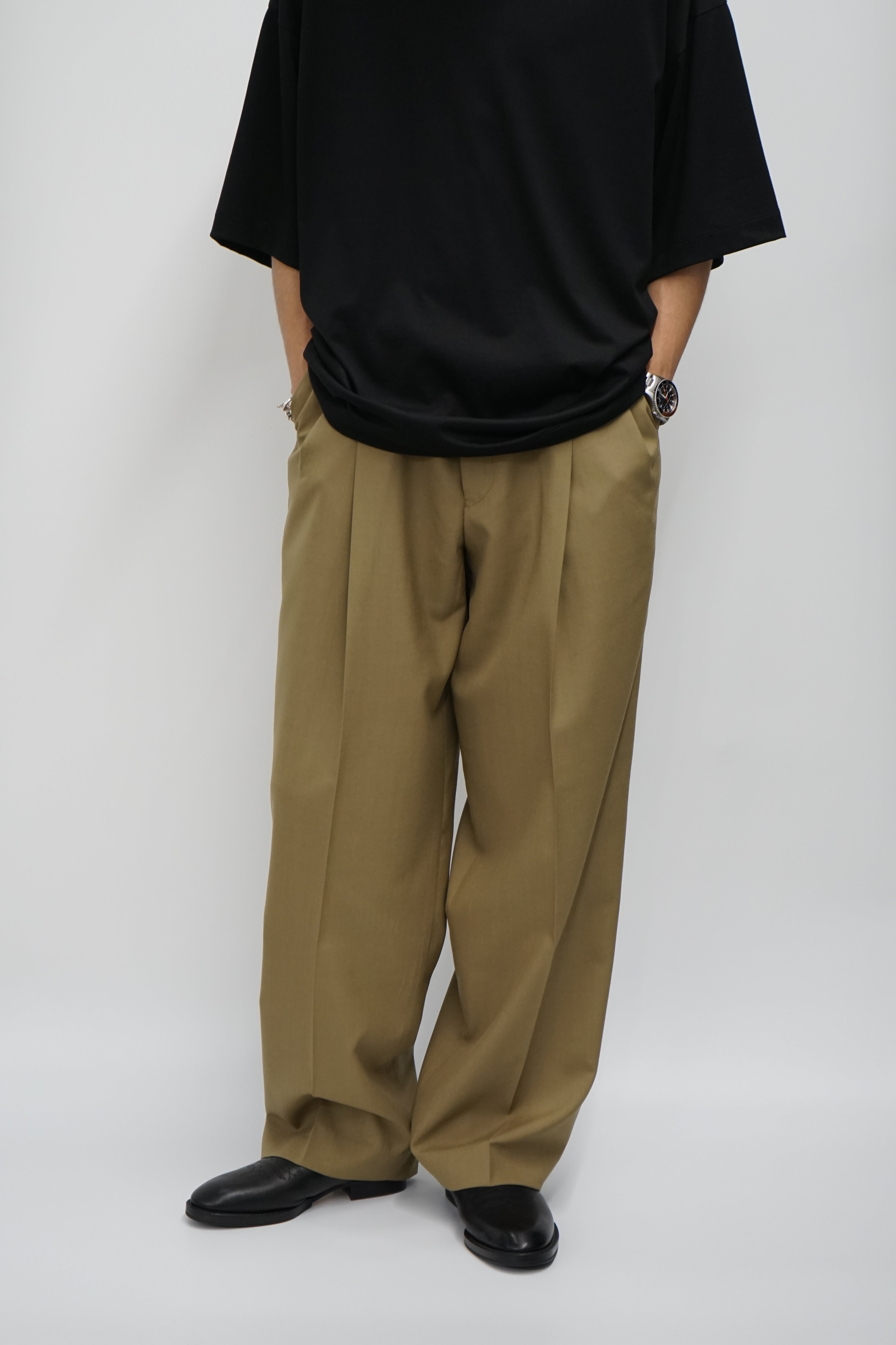 Polwarth Tropical Double Pleated Trousers