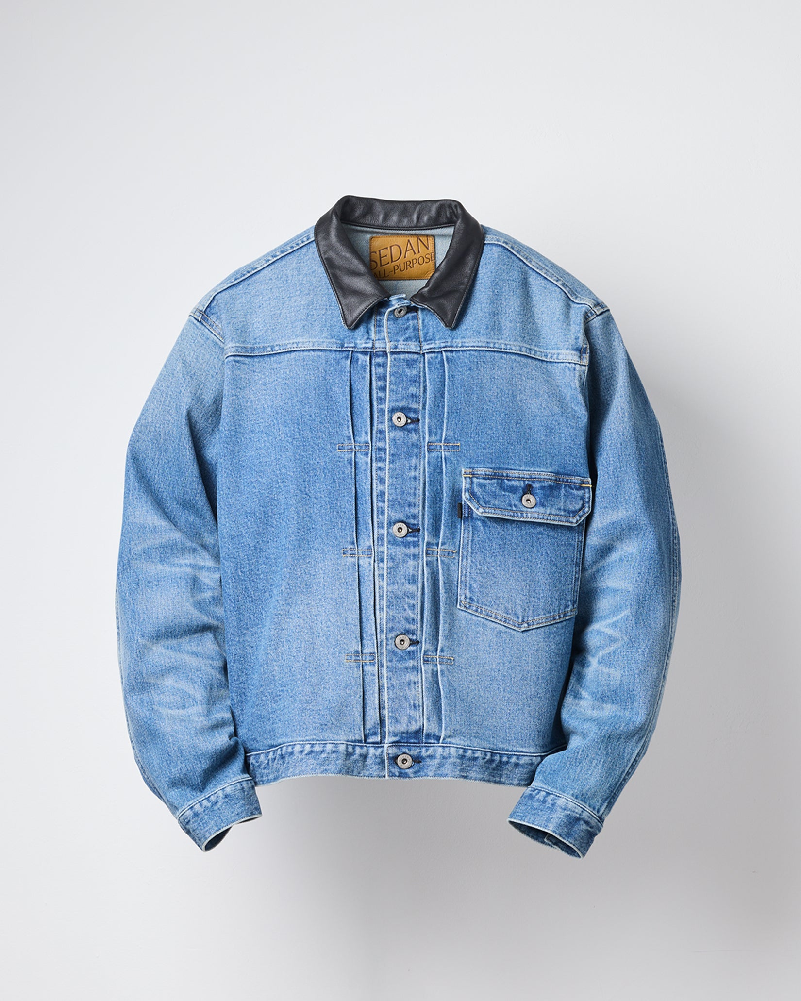【8/8(土)発売】Leather Collar Denim Jacket