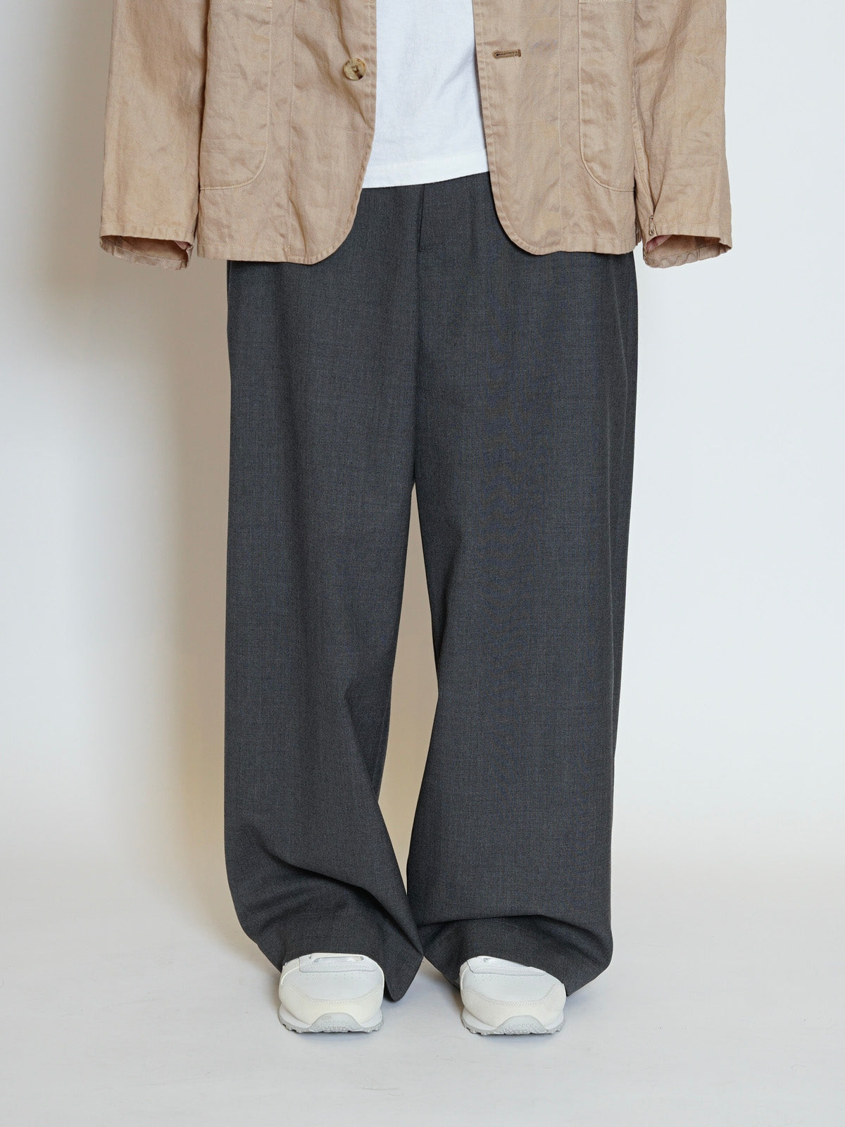 SUMMER WOOL WIDE TROUSERS