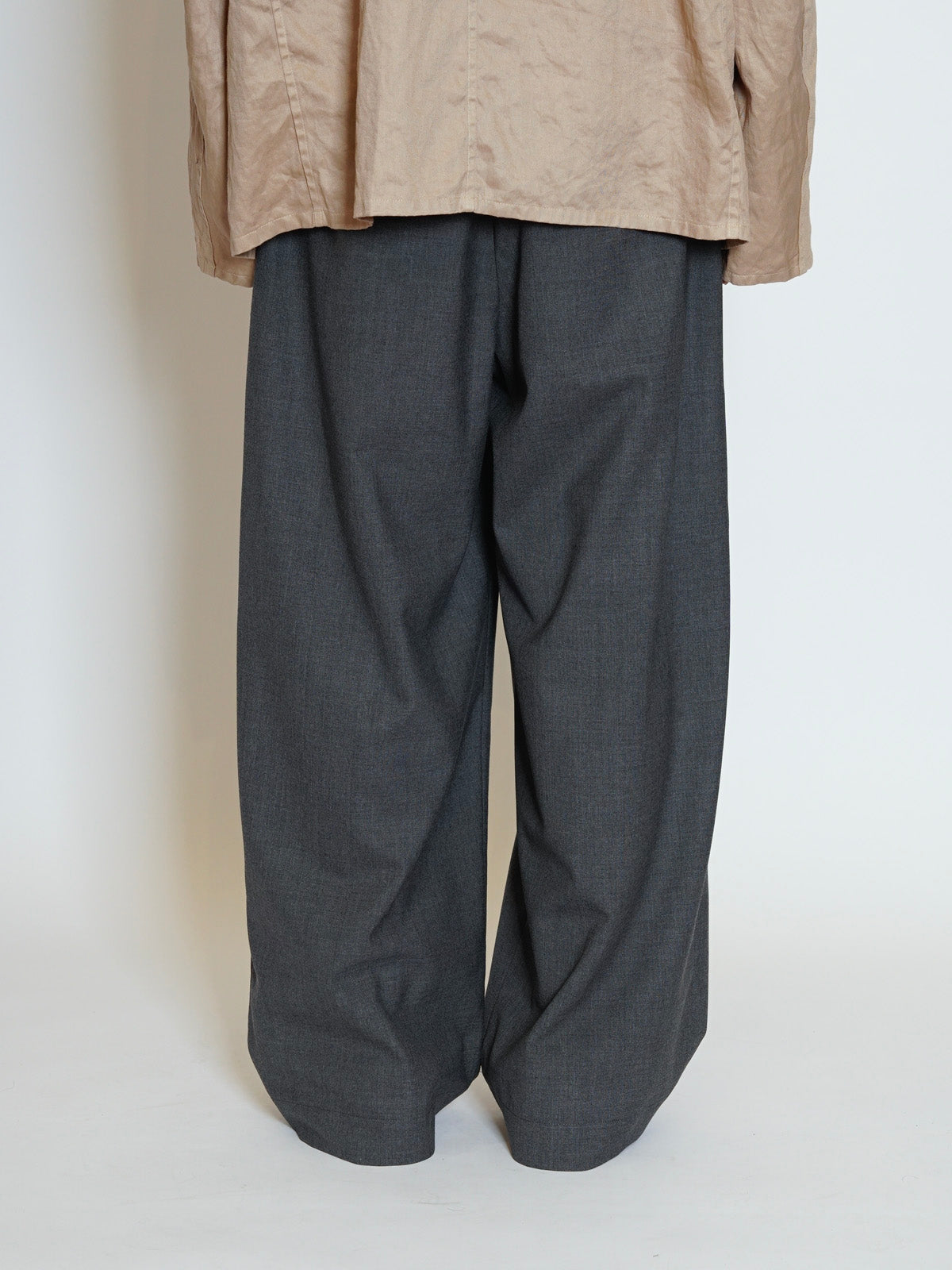SUMMER WOOL WIDE TROUSERS